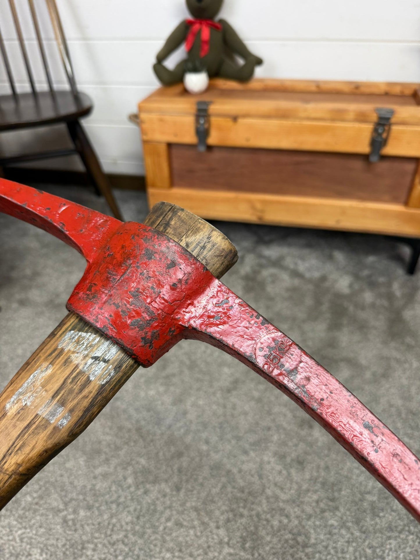 Vintage Long Handle Pioneer Pick Axe Ex Military Army Fire Reclaimed Pickaxe