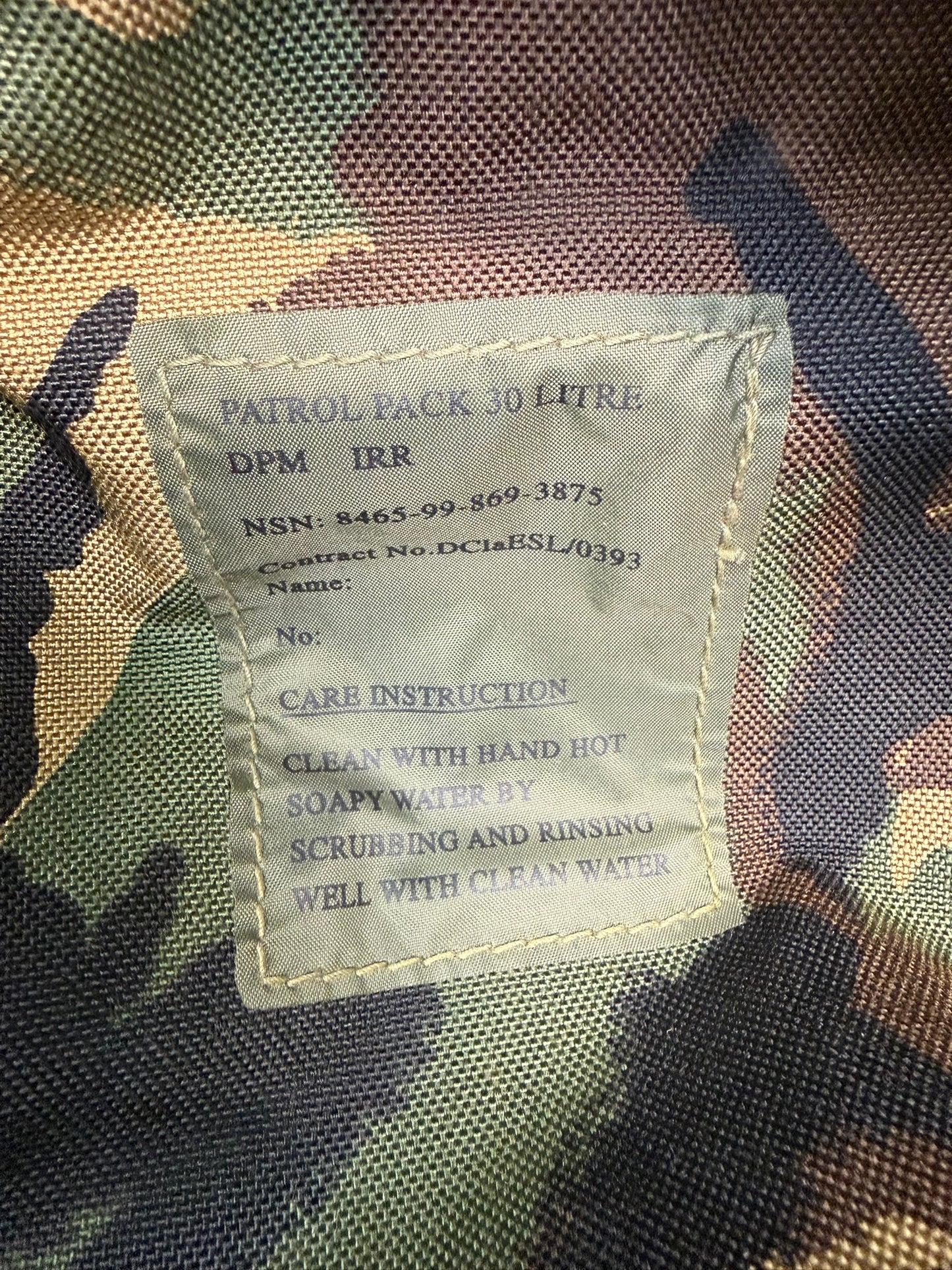 British Army DPM 30L Camo Rucksack Patrol Pack Hiking Walking Fishing Camping