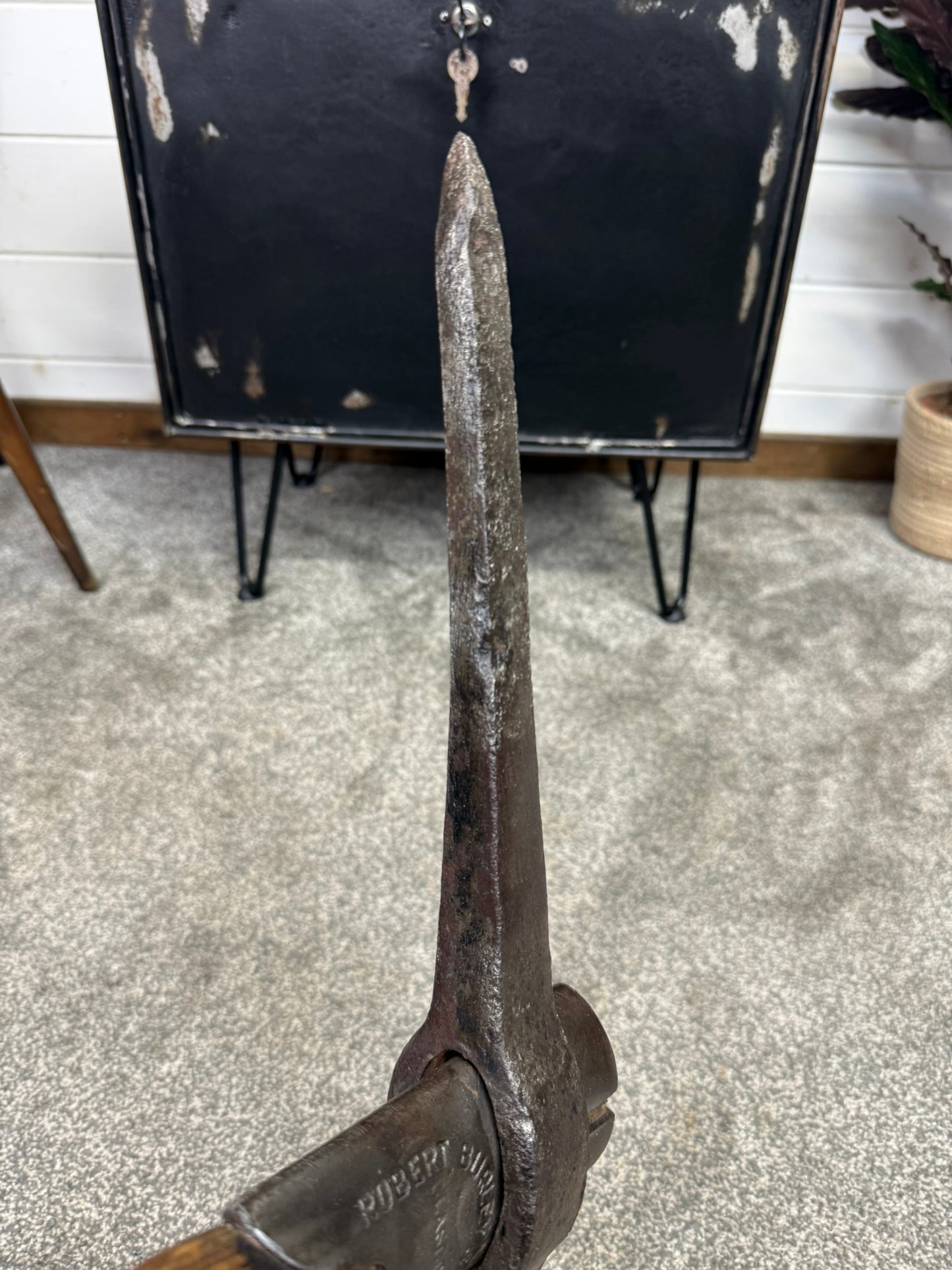 Vintage WW2 1942 Military Pickaxe Robert Burley & Sons Co With Hardy Pick Sheffield Head