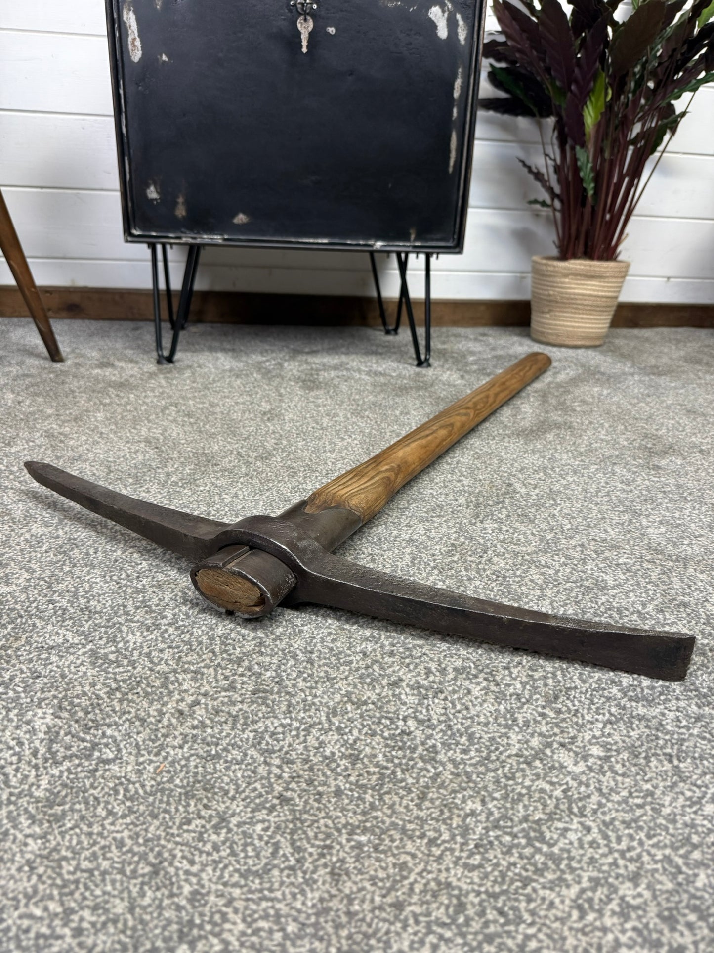 Vintage WW2 1942 Military Pickaxe Robert Burley & Sons Co With Hardy Pick Sheffield Head