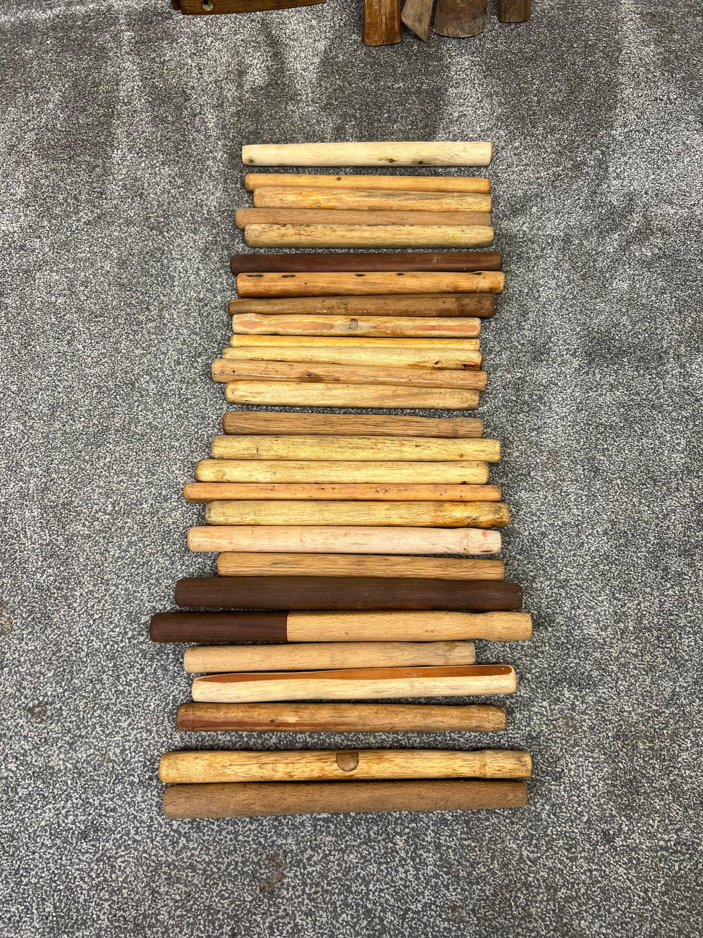 27x Vintage Wooden Hammer Handles Shafts Job Lot Vintage Workshop Tools