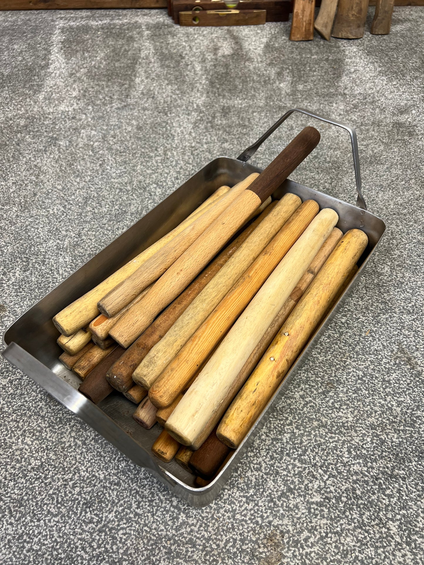 27x Vintage Wooden Hammer Handles Shafts Job Lot Vintage Workshop Tools