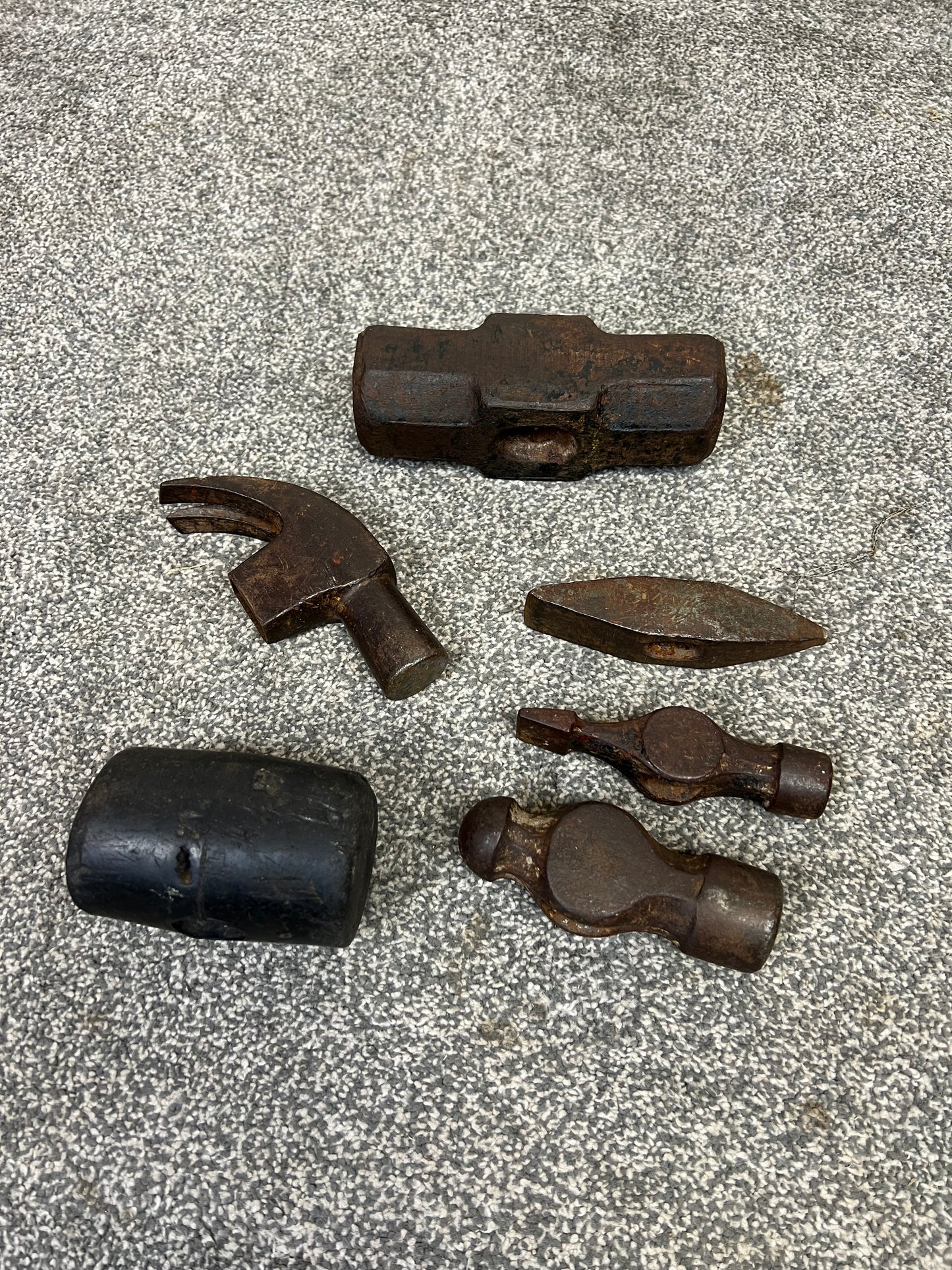 6x Vintage Hammer Head Job Lot Rustic Patina Display Project Restoration