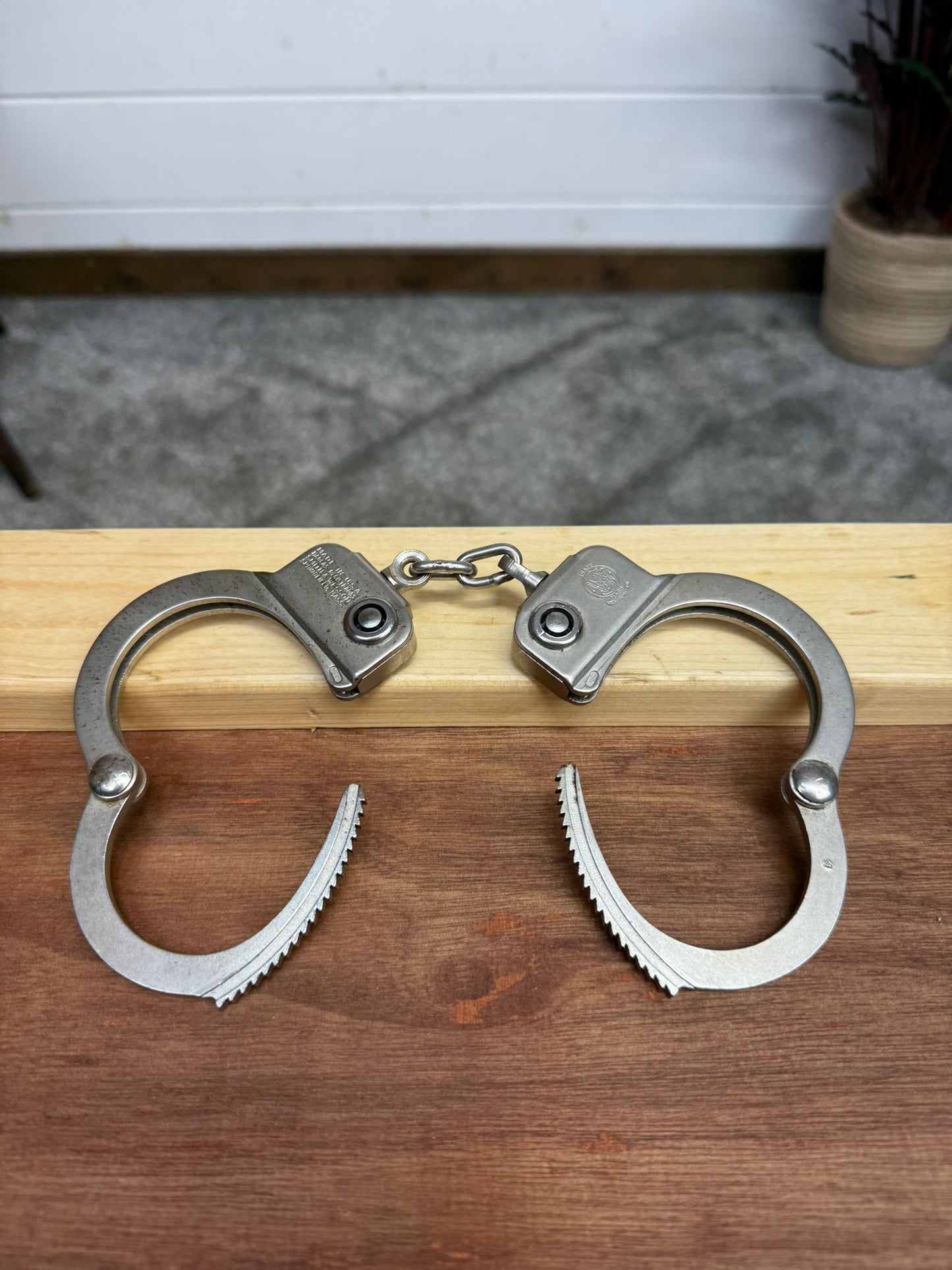 Vintage 1960's Smith & Wesson Handcuffs Model 94 Chain Cuffs - No Key