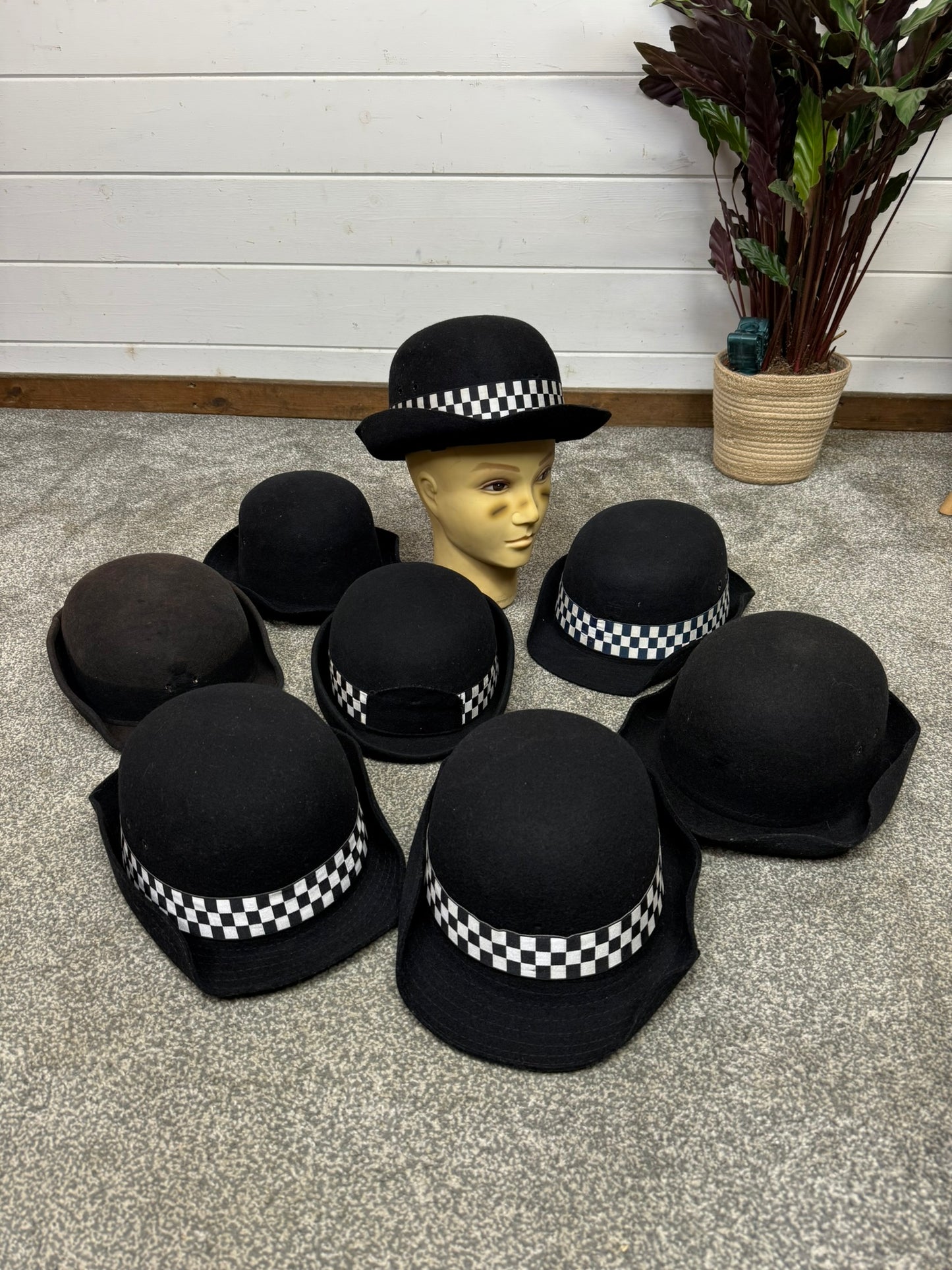 8x Ex Police WPC Women's Bowler Hat Job Lot Film Theatre Dress up