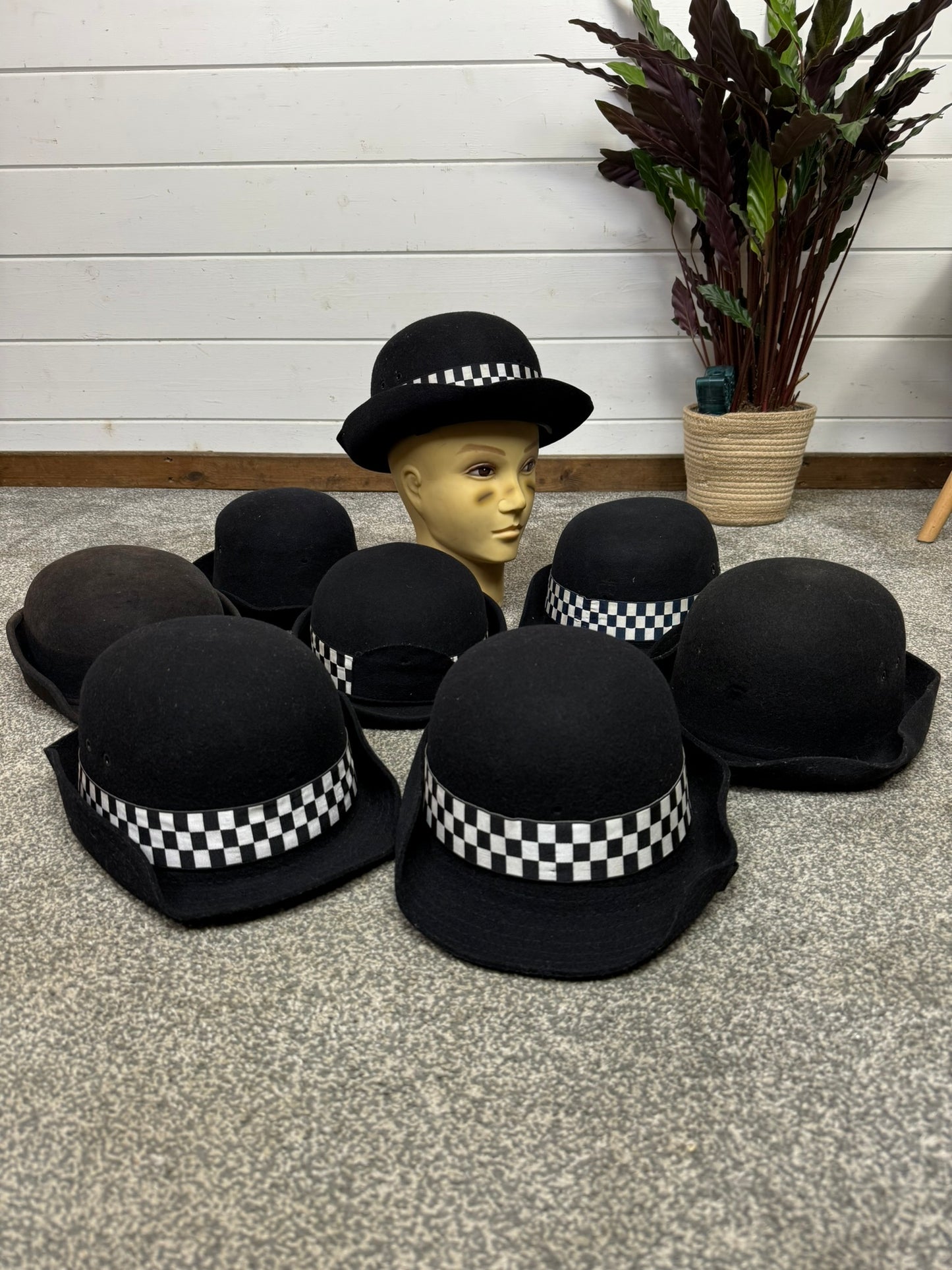 8x Ex Police WPC Women's Bowler Hat Job Lot Film Theatre Dress up