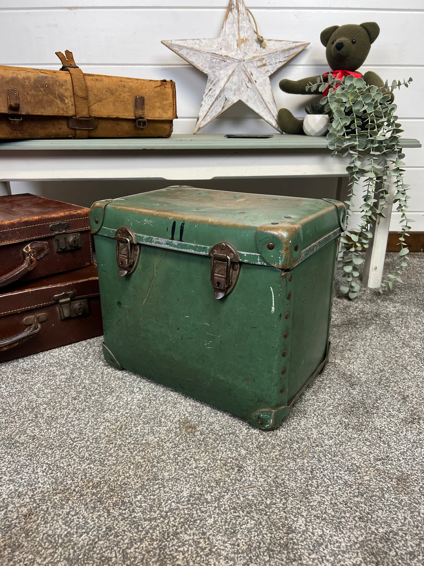 Vintage Retro Storage Box Small Chest Boho Industrial Decor Square Home Storage
