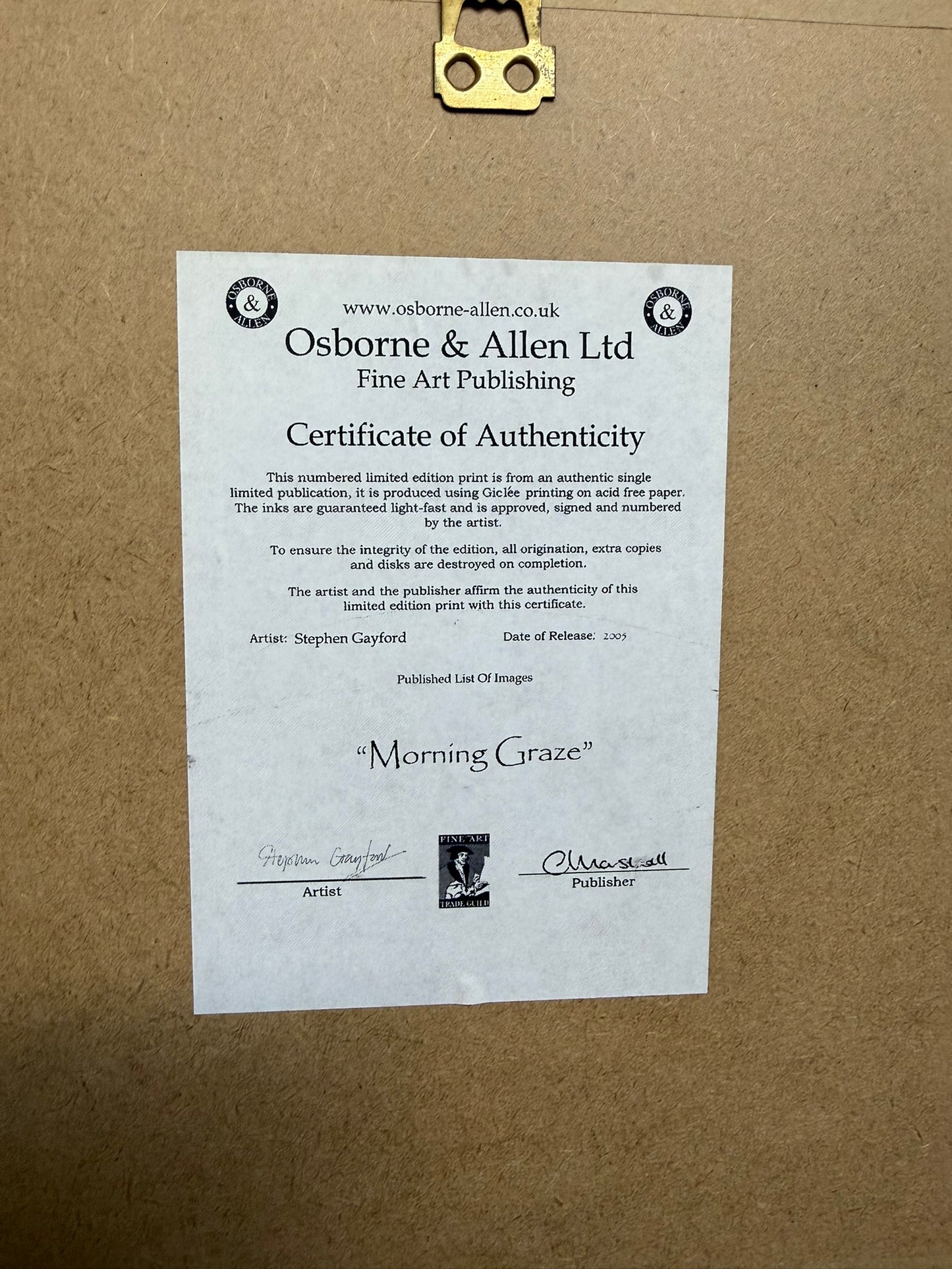 3x Stephen Gayford Limited Edition Framed Print Morning Graze, Lion King & The Brothers