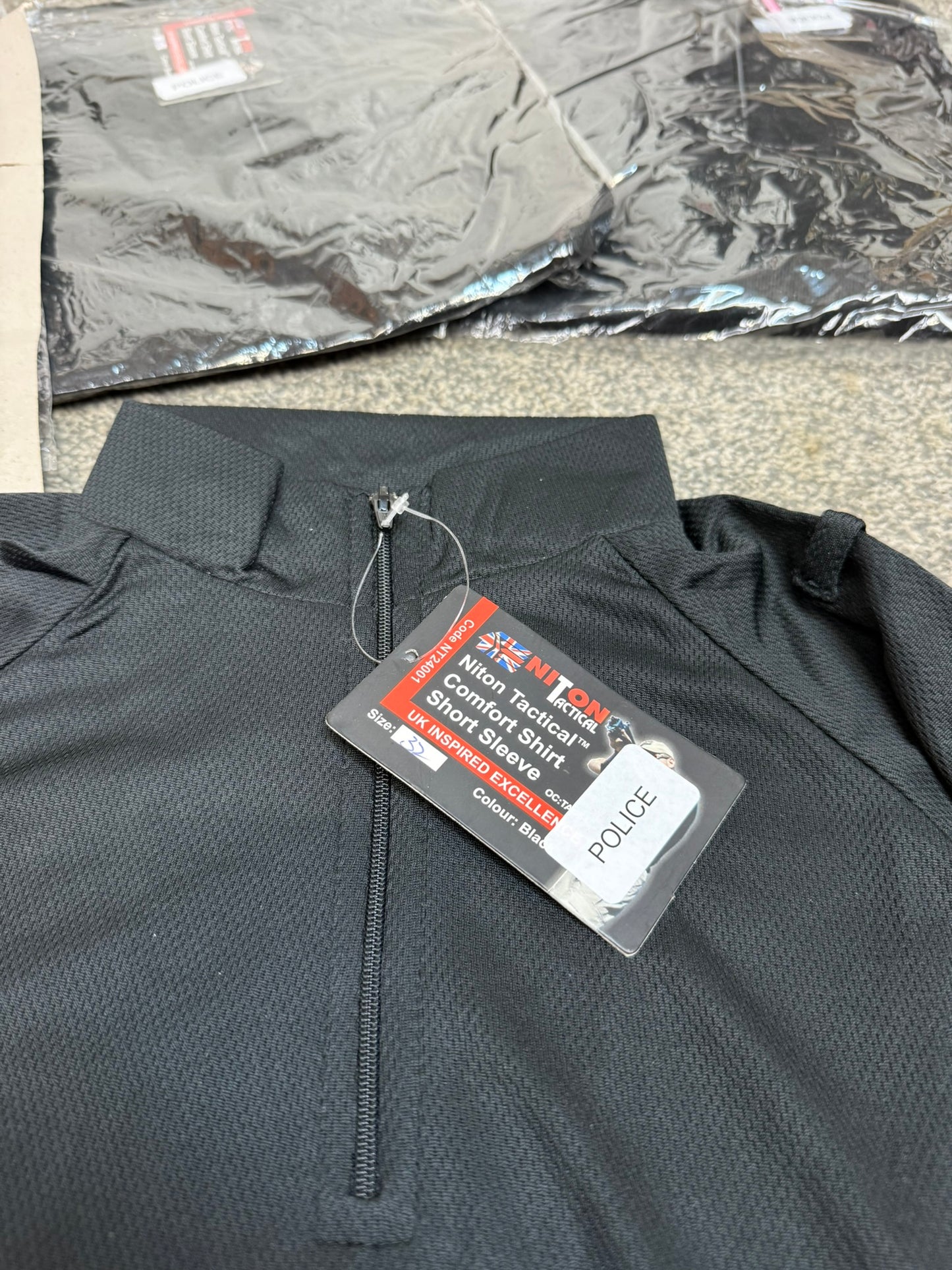 3x New Ex Police Black Wicking T-Shirts SMALL Job Lot In Packets Uniform Film TV