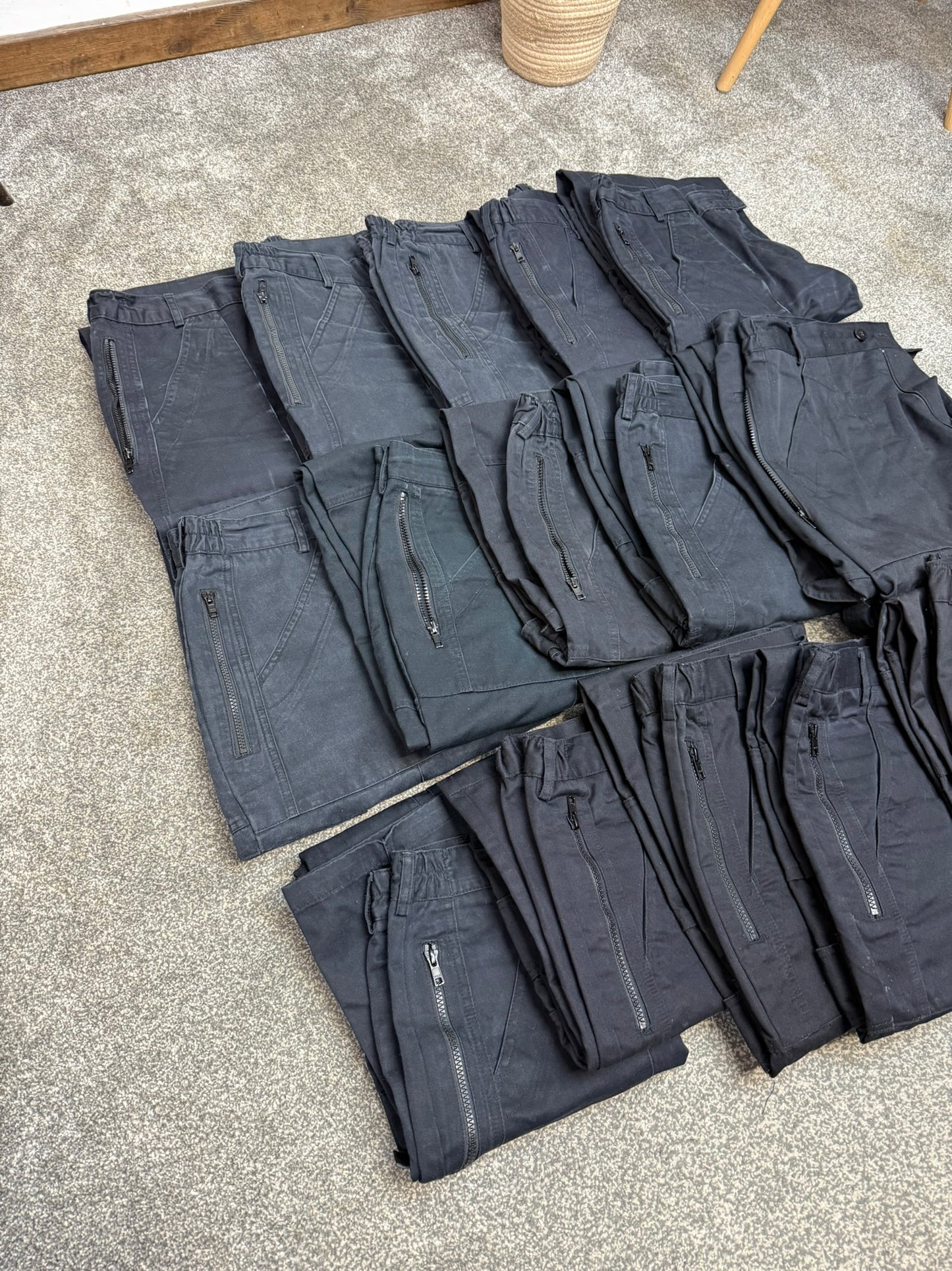 15x Ex Police Black Cargo Trousers Good Job Lot Security Uniform Theatre Film Hire