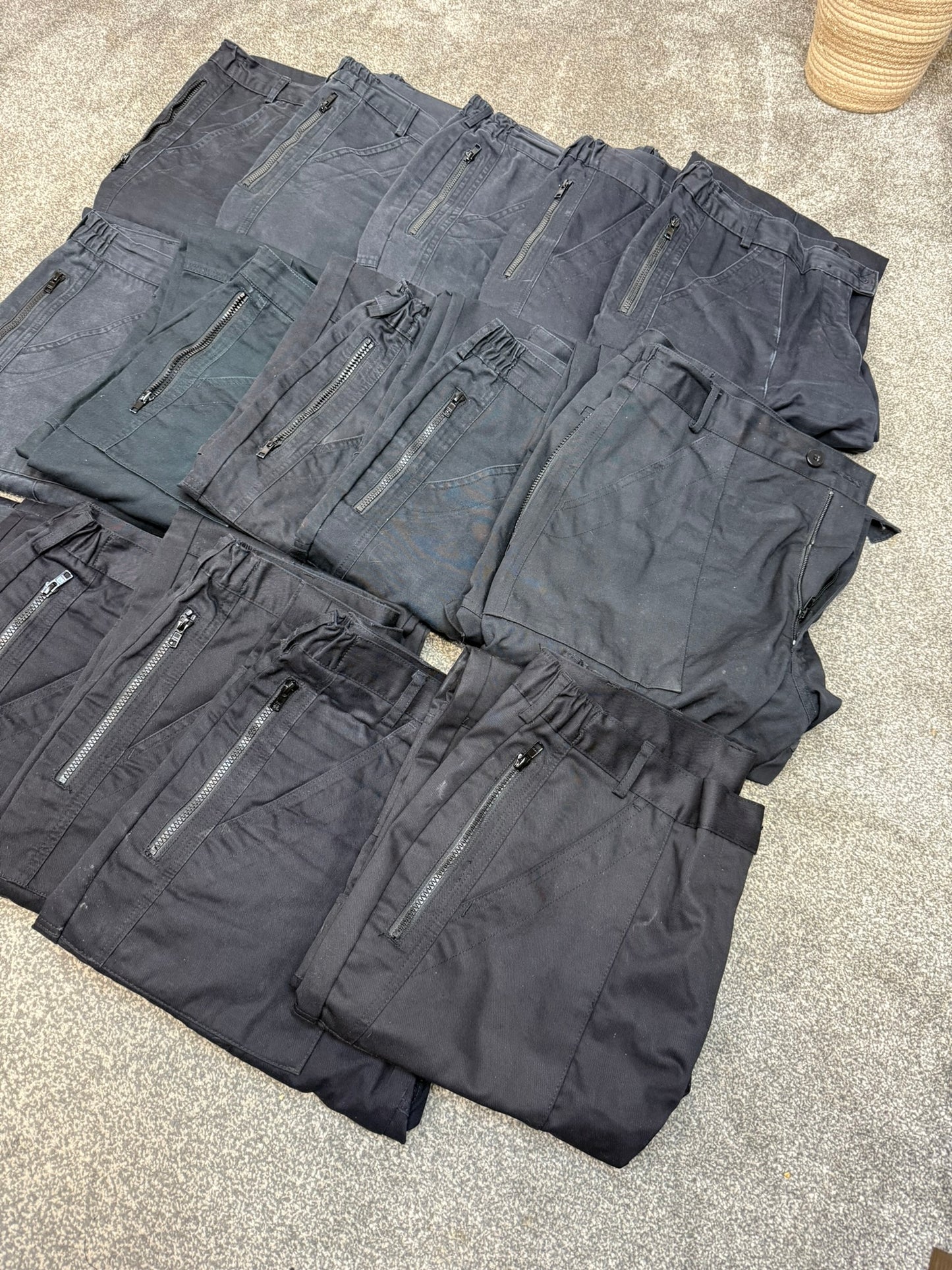 15x Ex Police Black Cargo Trousers Good Job Lot Security Uniform Theatre Film Hire