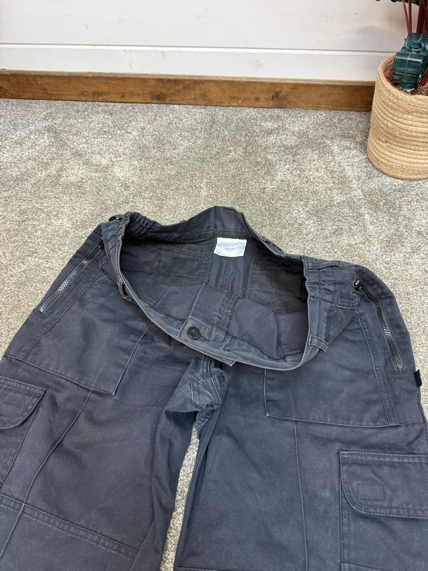 15x Ex Police Black Cargo Trousers Good Job Lot Security Uniform Theatre Film Hire