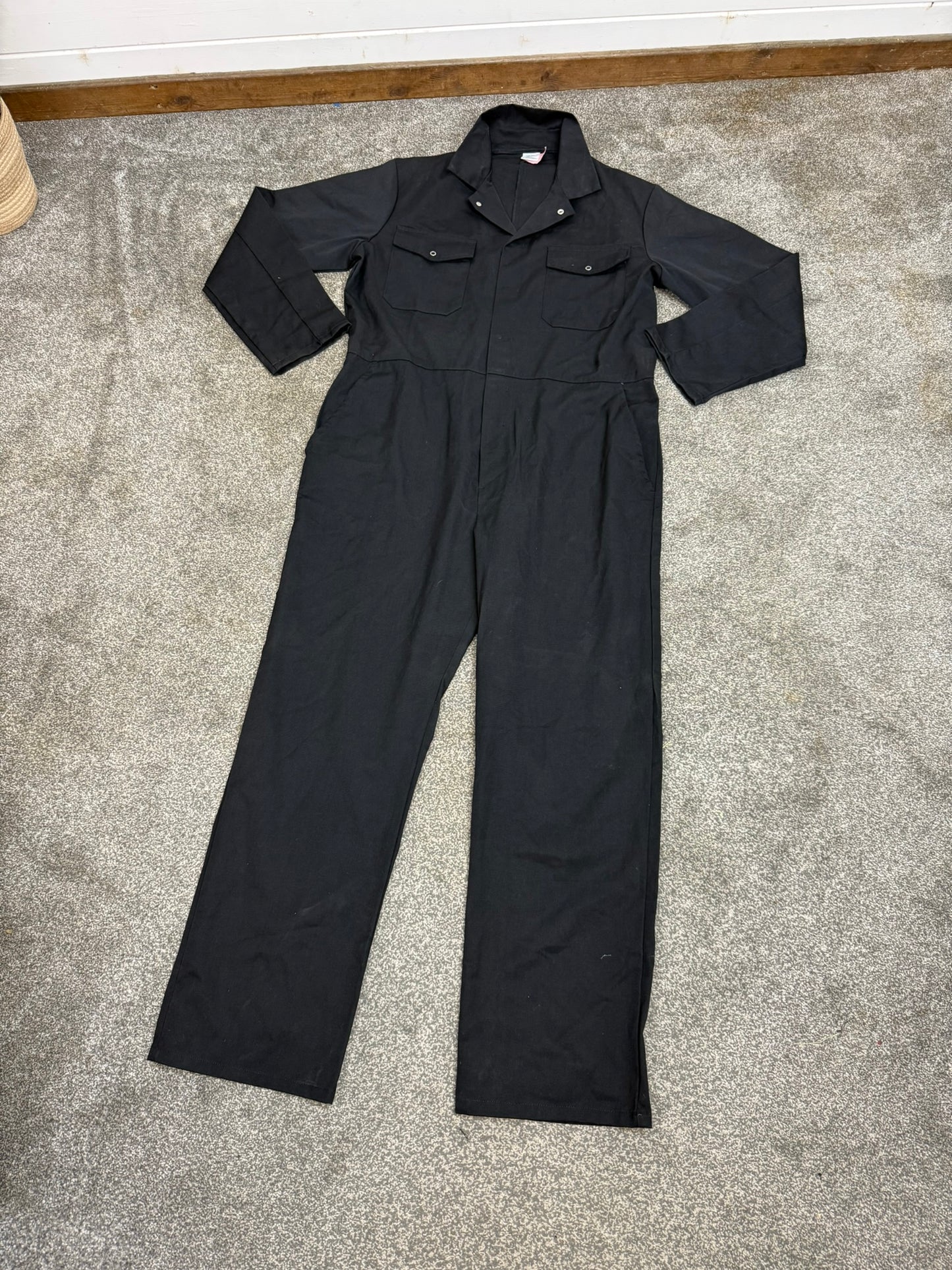 Alexandra Black Coveralls Ex Police 42.5" Large Garage Mechanic Heavy Duty