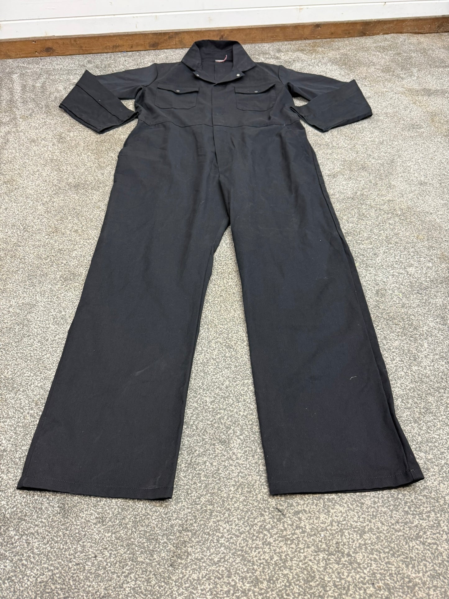 Alexandra Black Coveralls Ex Police 42.5" Large Garage Mechanic Heavy Duty