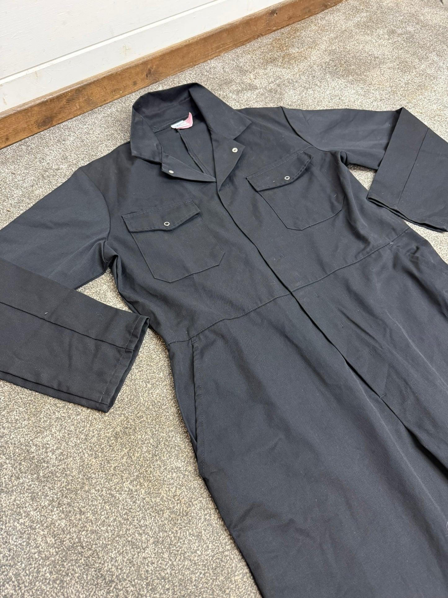Alexandra Black Coveralls Ex Police 42.5" Large Garage Mechanic Heavy Duty