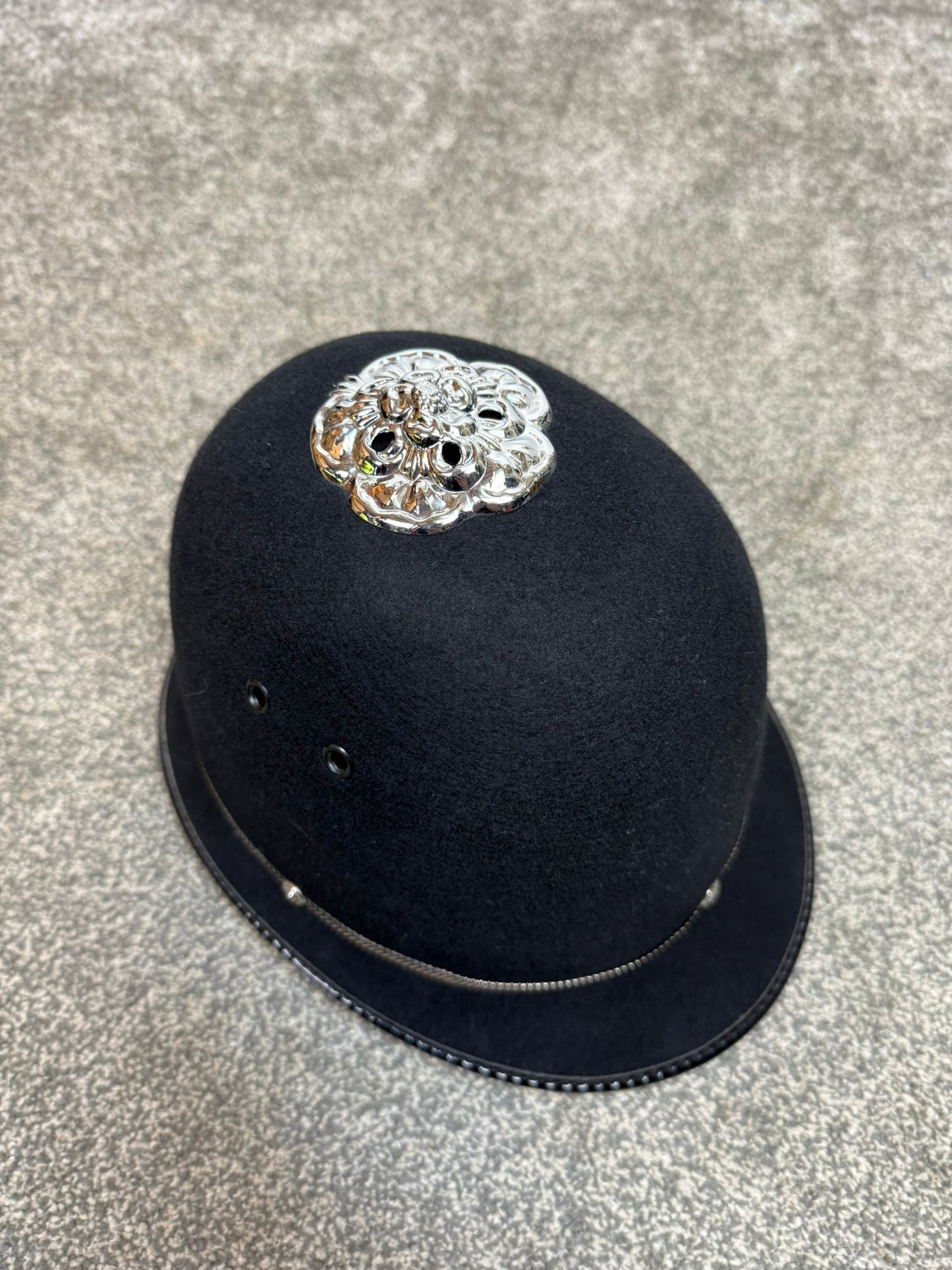 Ex Police Bobby Helmet Rose Top 59cm Custodian Hat Collectors Film Display
