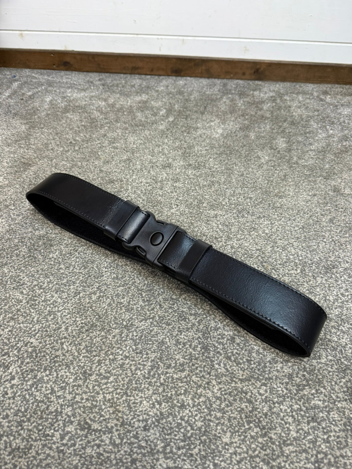 Ex Police Black Leather Duty Belt 39.5" Riot PSU Heavy Duty Belt