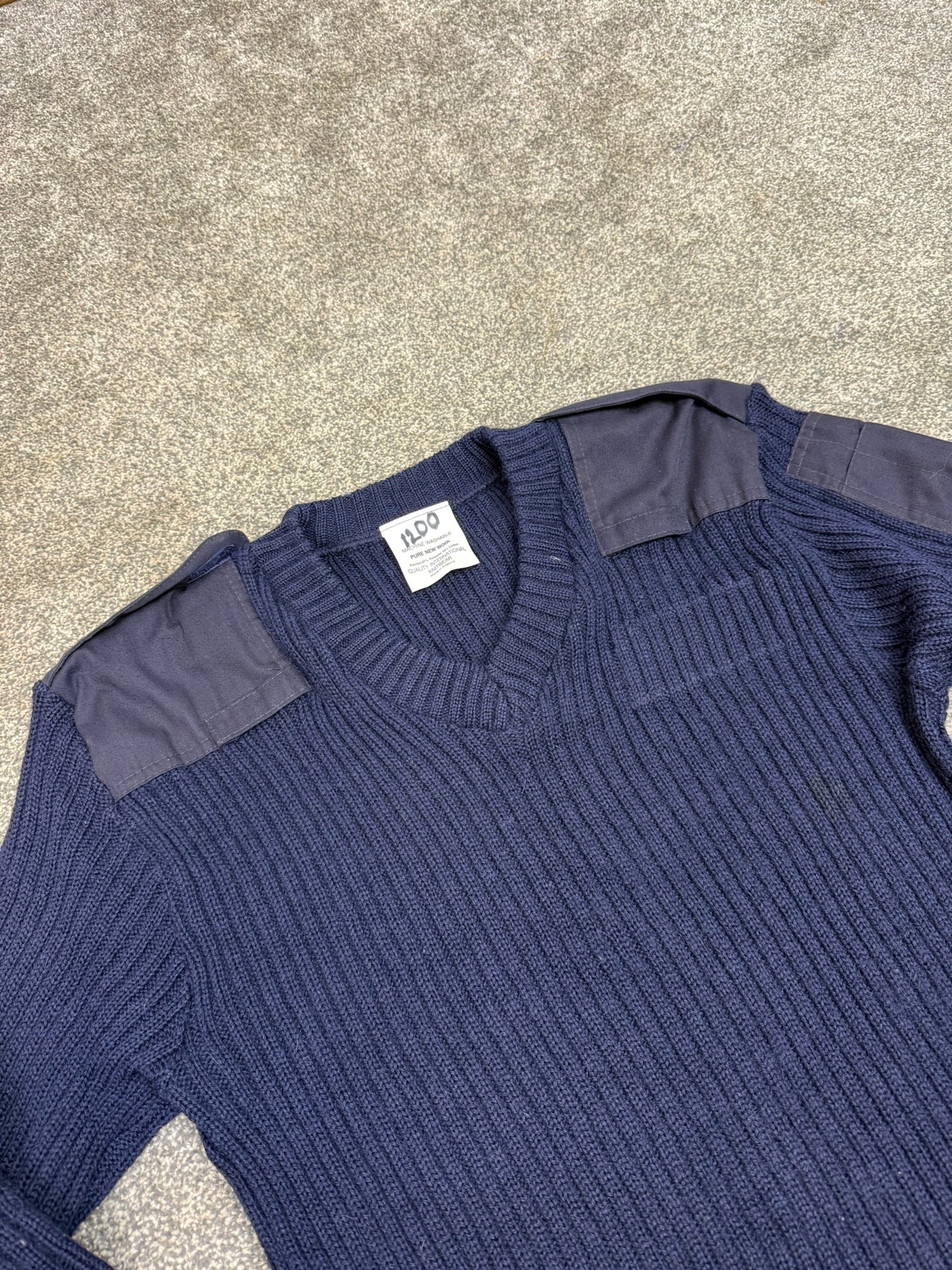 Ex Police Blue Pullover 46" X LARGE Commando Jumper Yard Work Security