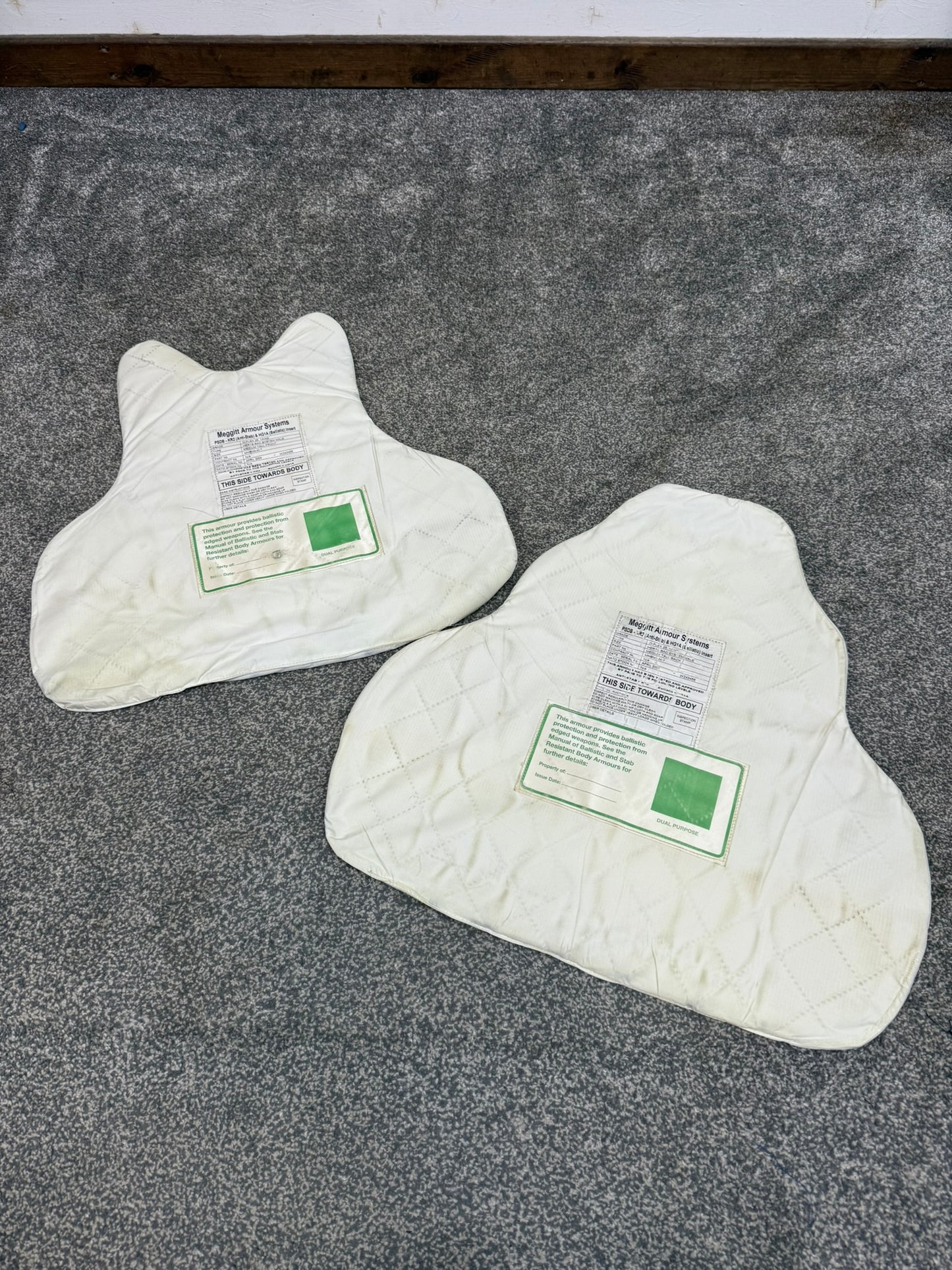 Ex Police Body Armour Panels Inserts Meggitt Bulletproof Ballistic Security Stab Vest