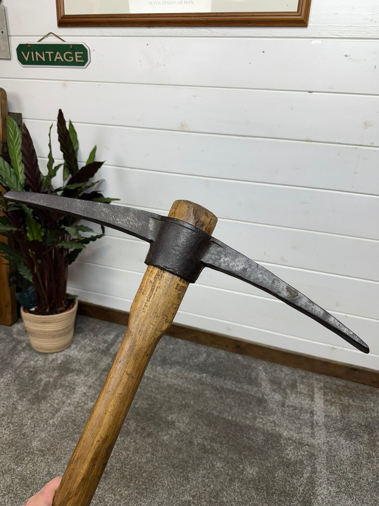 Vintage Long Handle Pioneer Pick Axe Reclaimed Pickaxe