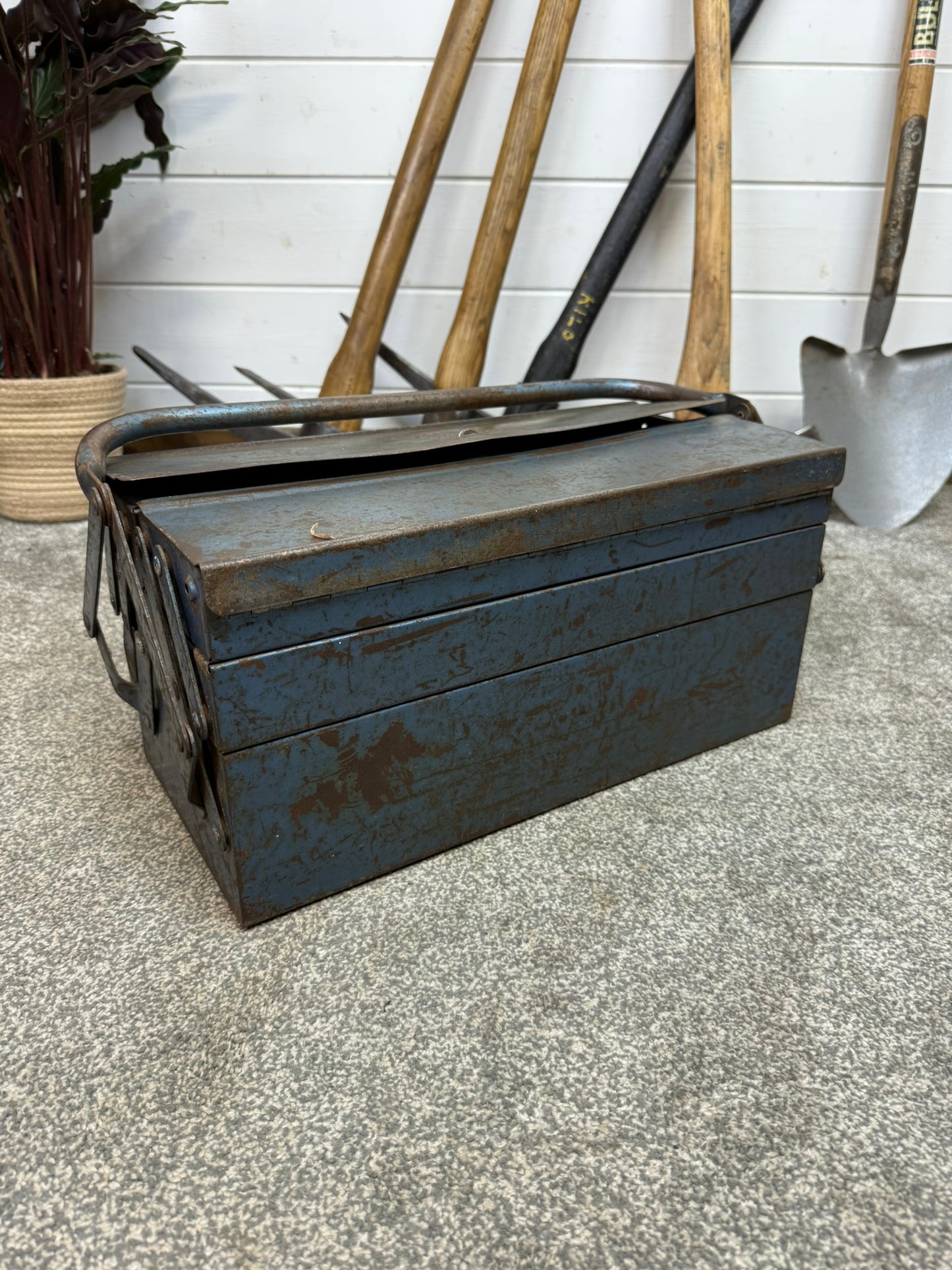Vintage Talco Toolbox Metal Engineers Cantilever Tool Box Rustic Patina Tool Chest
