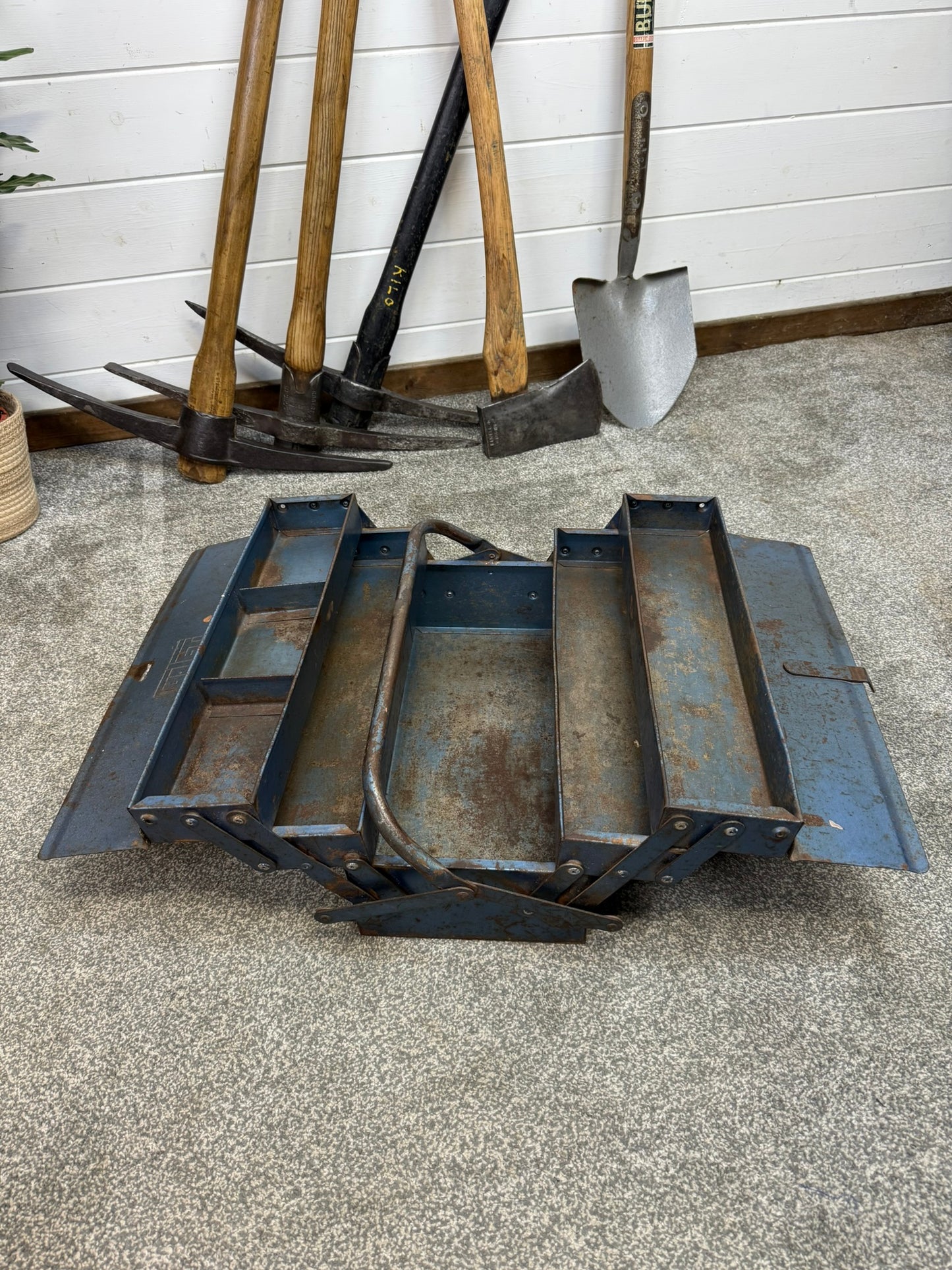 Vintage Talco Toolbox Metal Engineers Cantilever Tool Box Rustic Patina Tool Chest