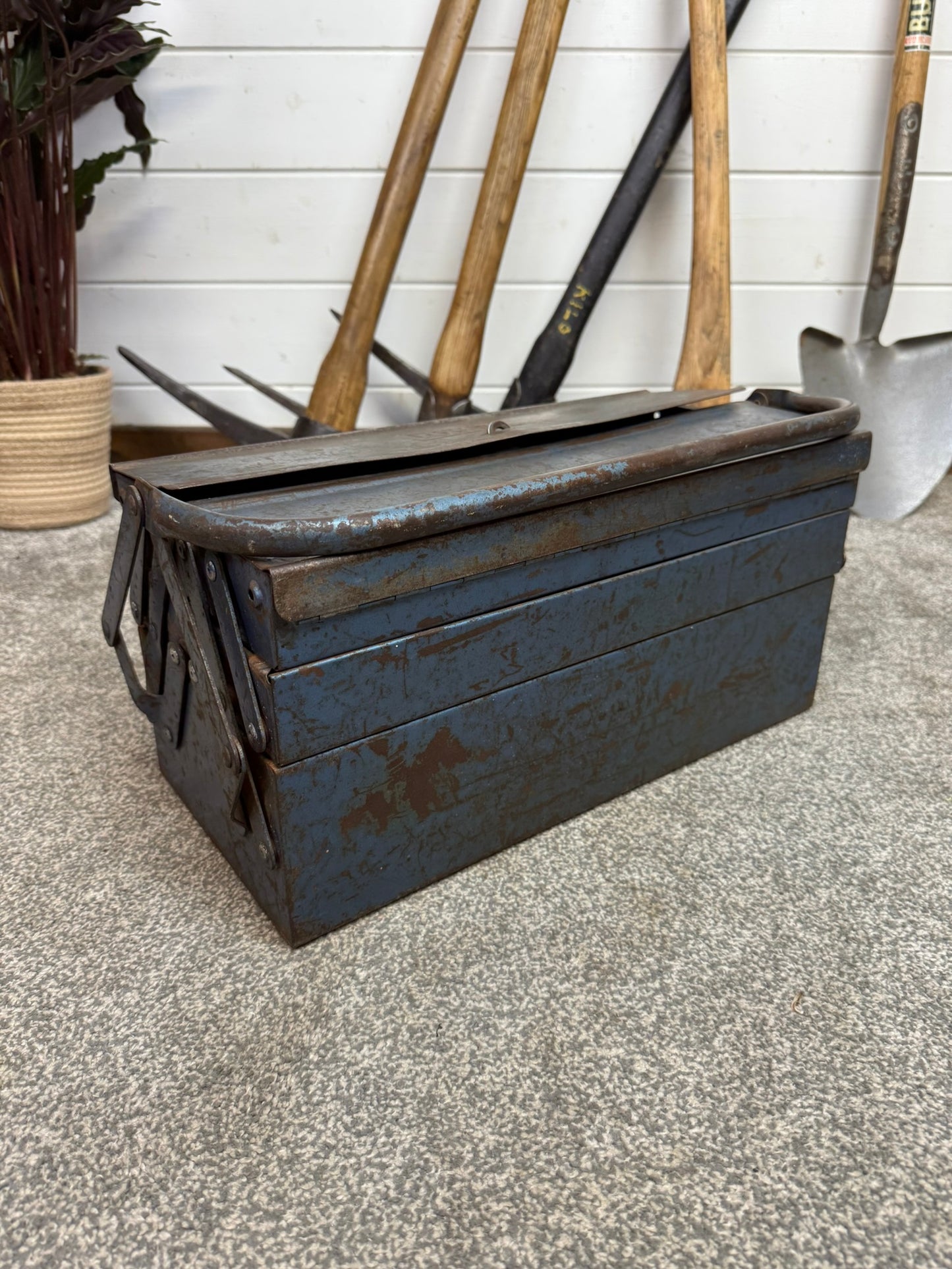 Vintage Talco Toolbox Metal Engineers Cantilever Tool Box Rustic Patina Tool Chest