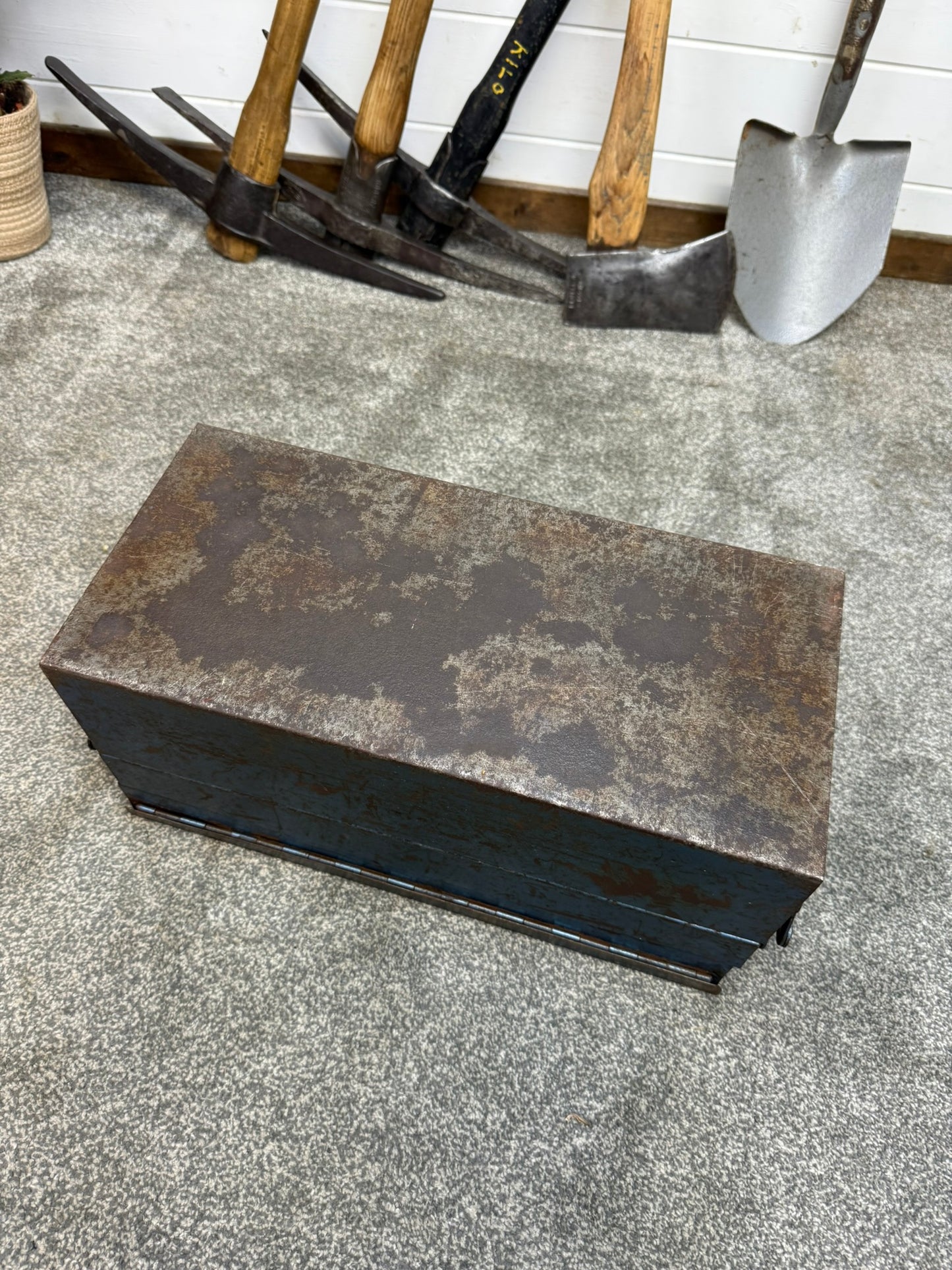 Vintage Talco Toolbox Metal Engineers Cantilever Tool Box Rustic Patina Tool Chest