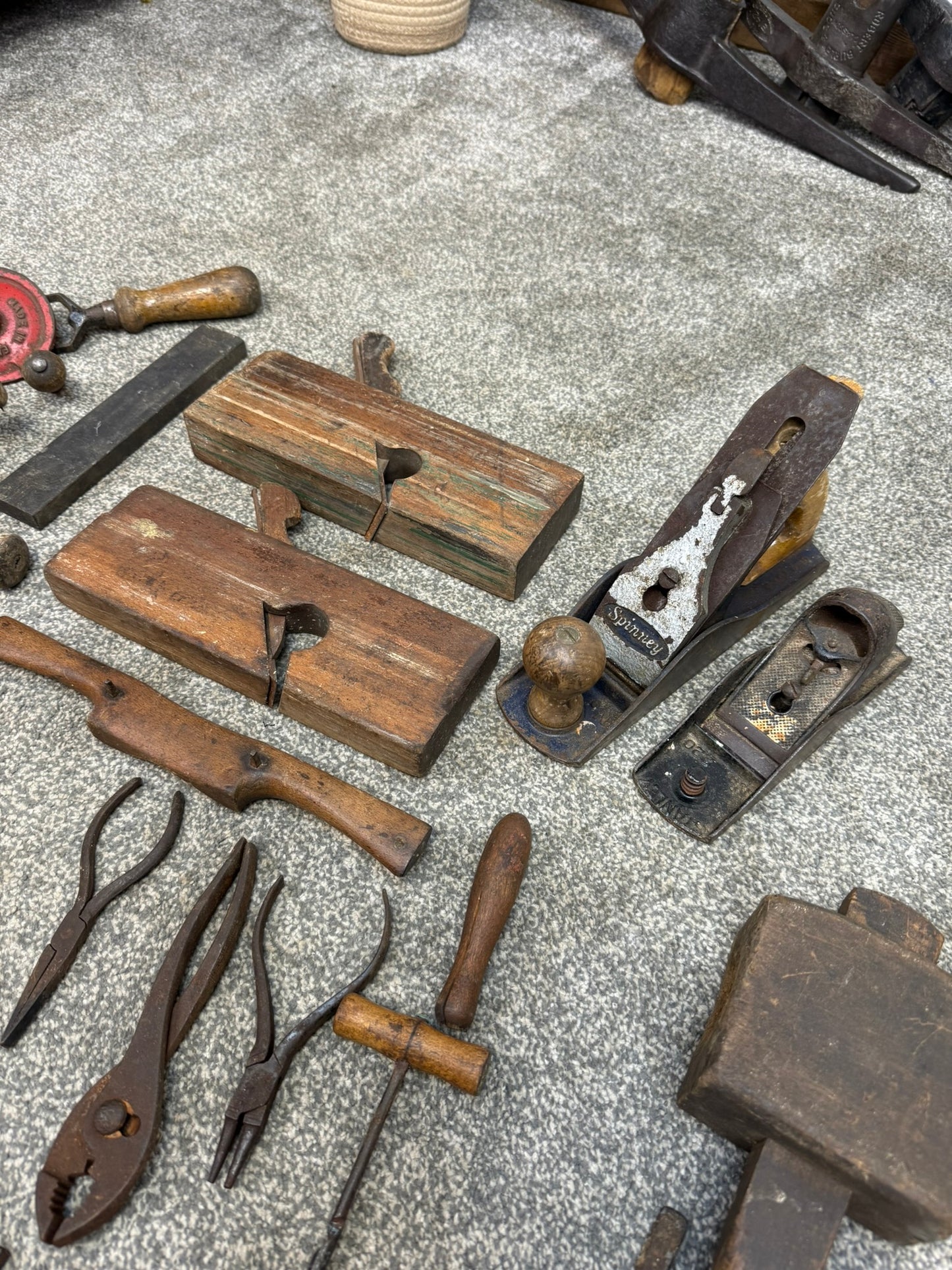 Vintage Woodwork Tool Job Lot Old Tools Chisels Mallet Planes Carpentry