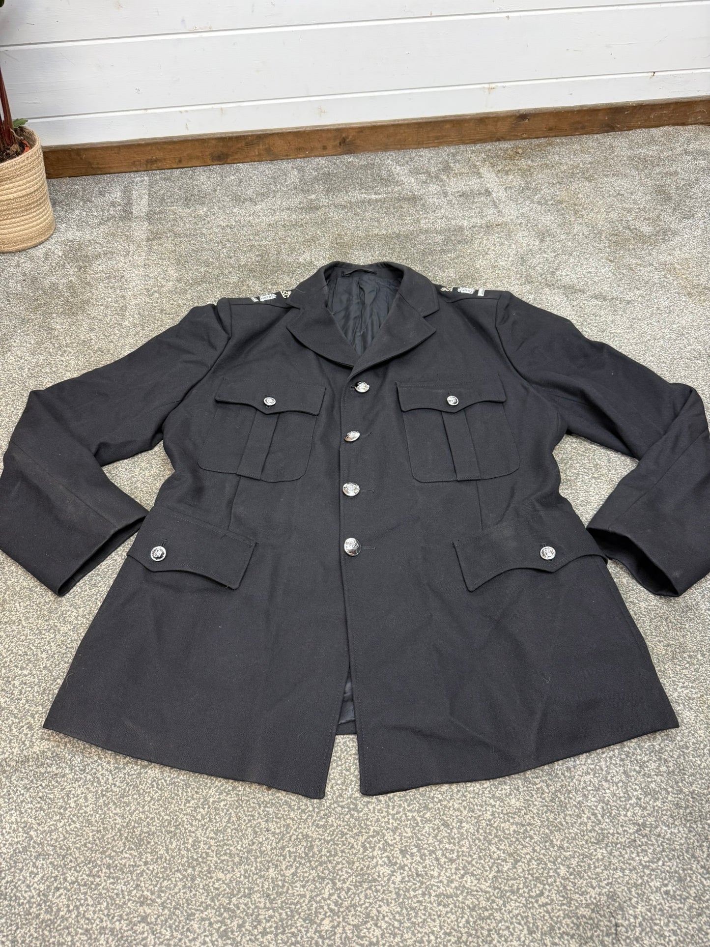 Ex Police Black Tunic 47" Chest Crown Buttons Dewhirst Fancy Dress Theatre