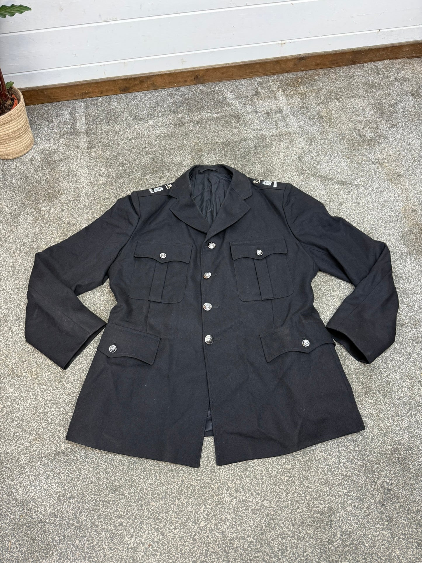 Ex Police Black Tunic 47" Chest Crown Buttons Dewhirst Fancy Dress Theatre