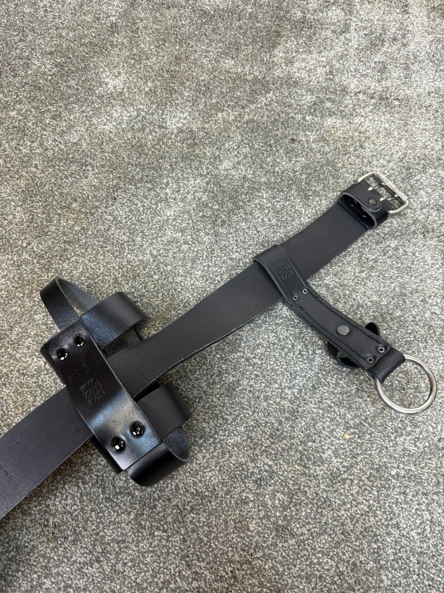 Ex Police Leather Belt & Pouches Fast Strap 40" Waist Security Tool Belt