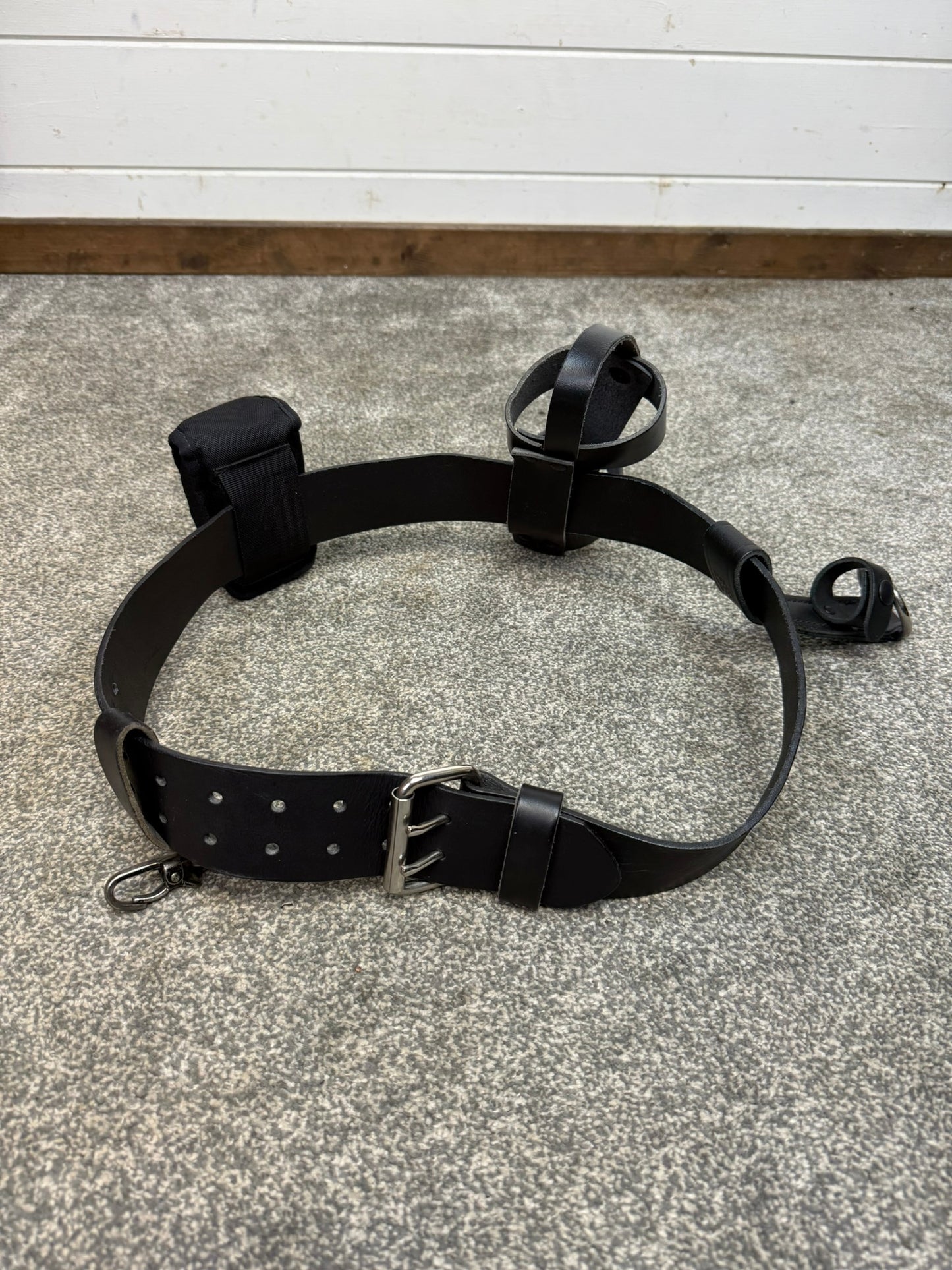 Ex Police Leather Belt & Pouches Fast Strap 40" Waist Security Tool Belt