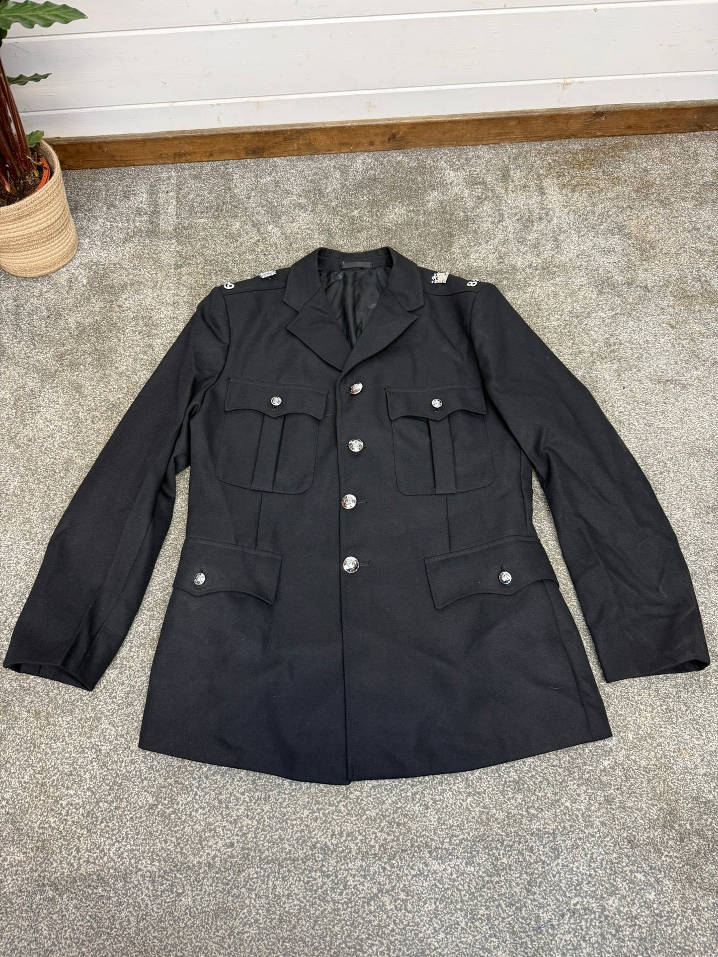 Ex Police Black Tunic 44" Chest Crown Buttons Dewhirst Fancy Dress Theatre