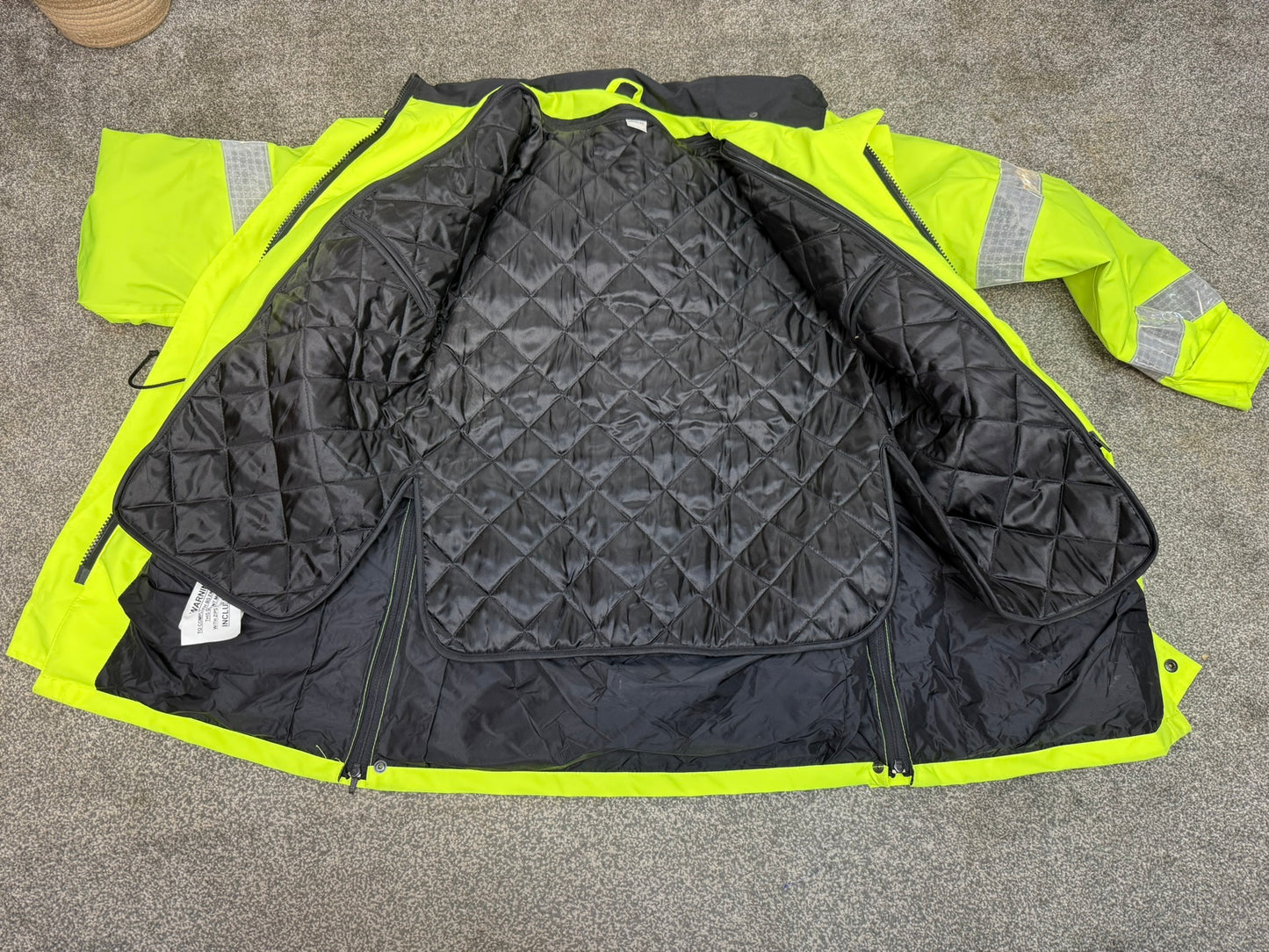 Ex Police Hi Vis Waterproof Coat Jacket Quilted Liner SMALL Reflective Security Doorman Recovery