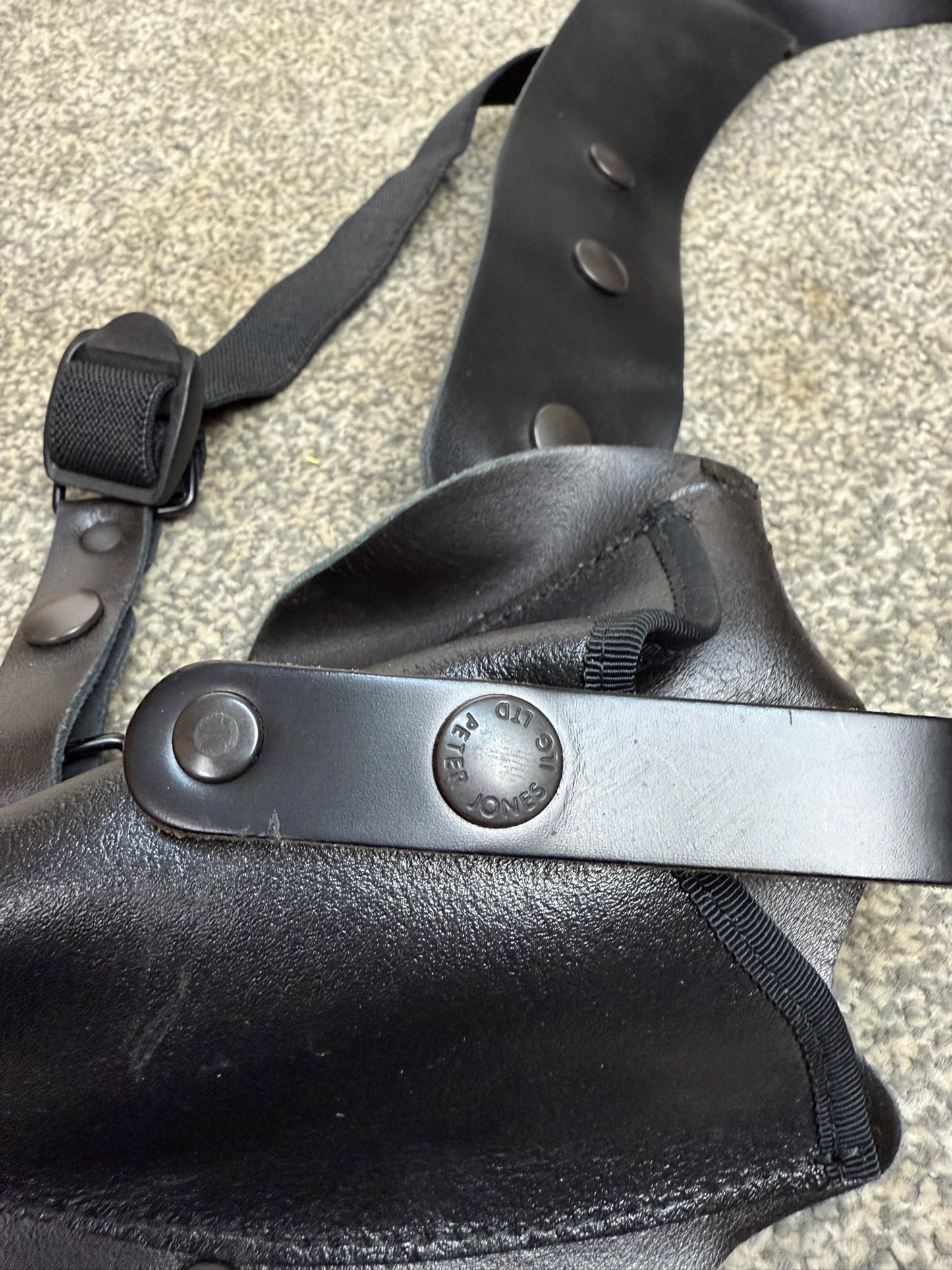 Ex Police Covert Leather Harness Peter Jones Radio CS Spray Baton Cuff Pouch Security Collectors