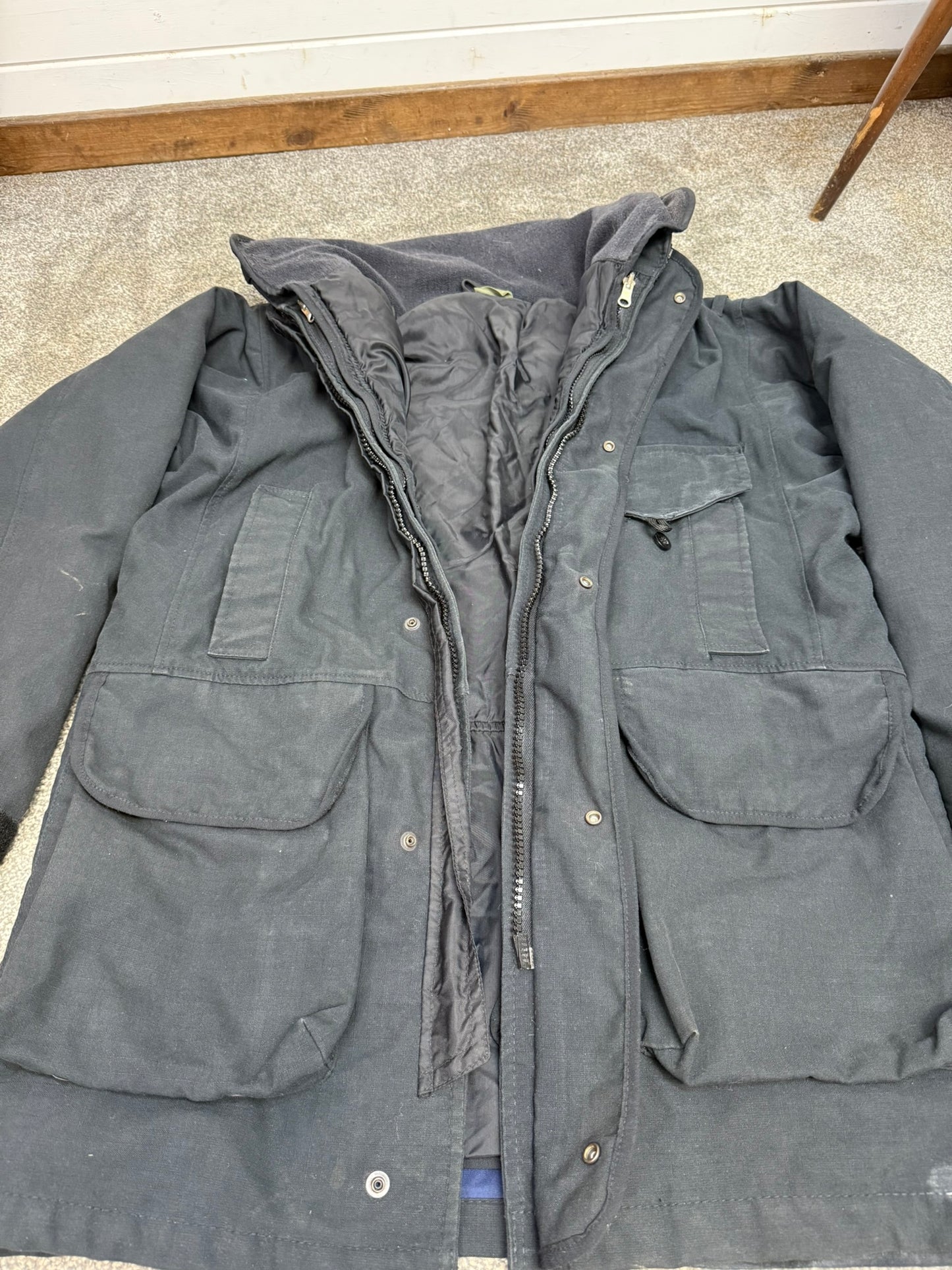 Ex Police Arktis Black Jacket Lined Coat Security Smock MEDIUM Military SAS