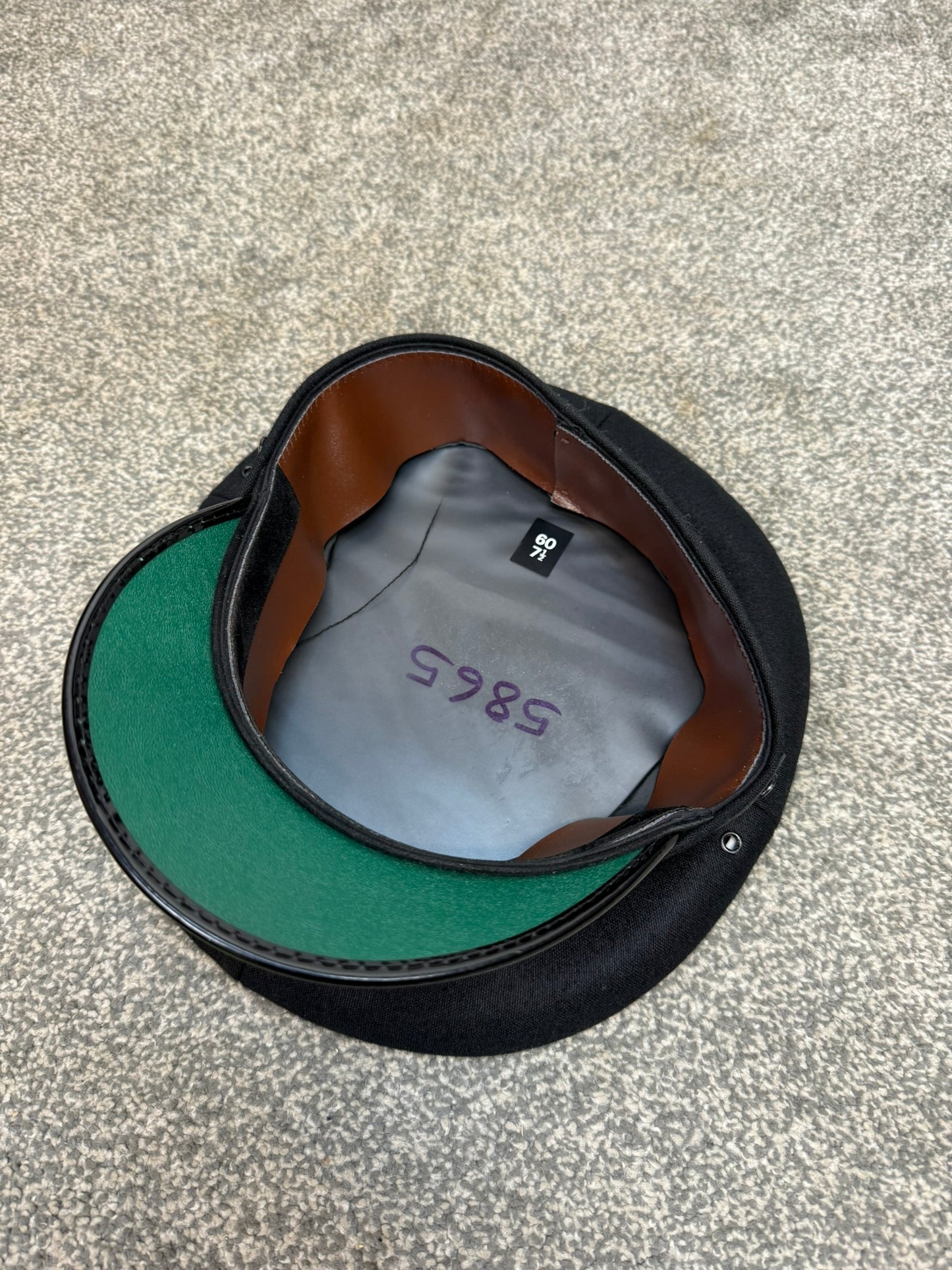 Ex Police Black Peak Cap 60cm Genuine Issue Chauffeur Fancy Dress Film Prop Collectible