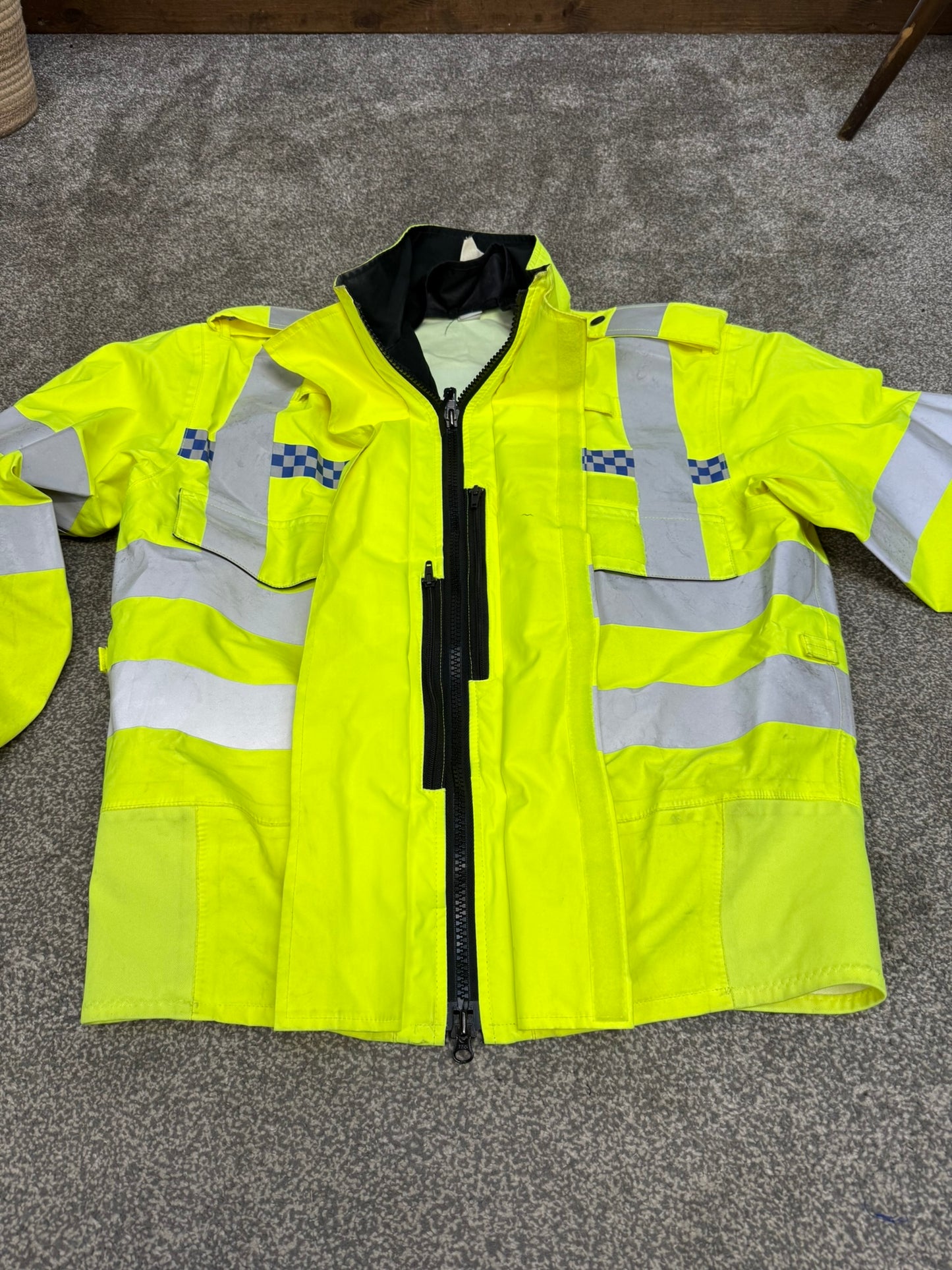 Ex Police Hi Vis Waterproof Bomber Jacket Coat SMALL Security Walking Riding