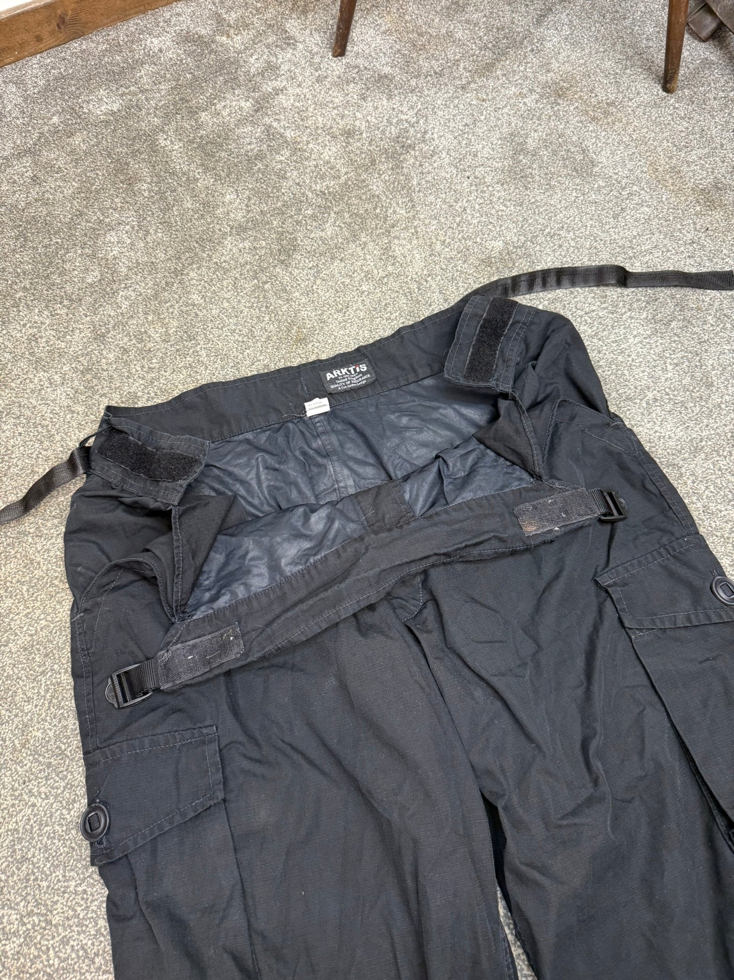 Ex Police Arktis Black Combat Cargo Trousers Waterproof Ripstop Hiking Dog Handler