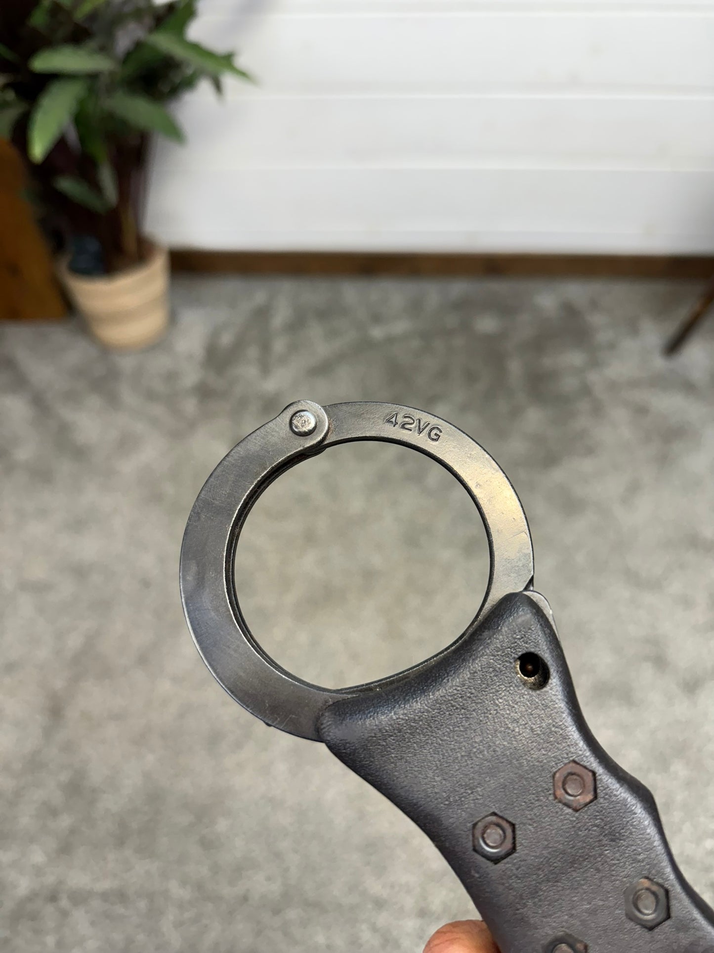 Ex Police Handcuffs Black Quik-Kuf Cuffs With Key Security Collectible Memorabilia
