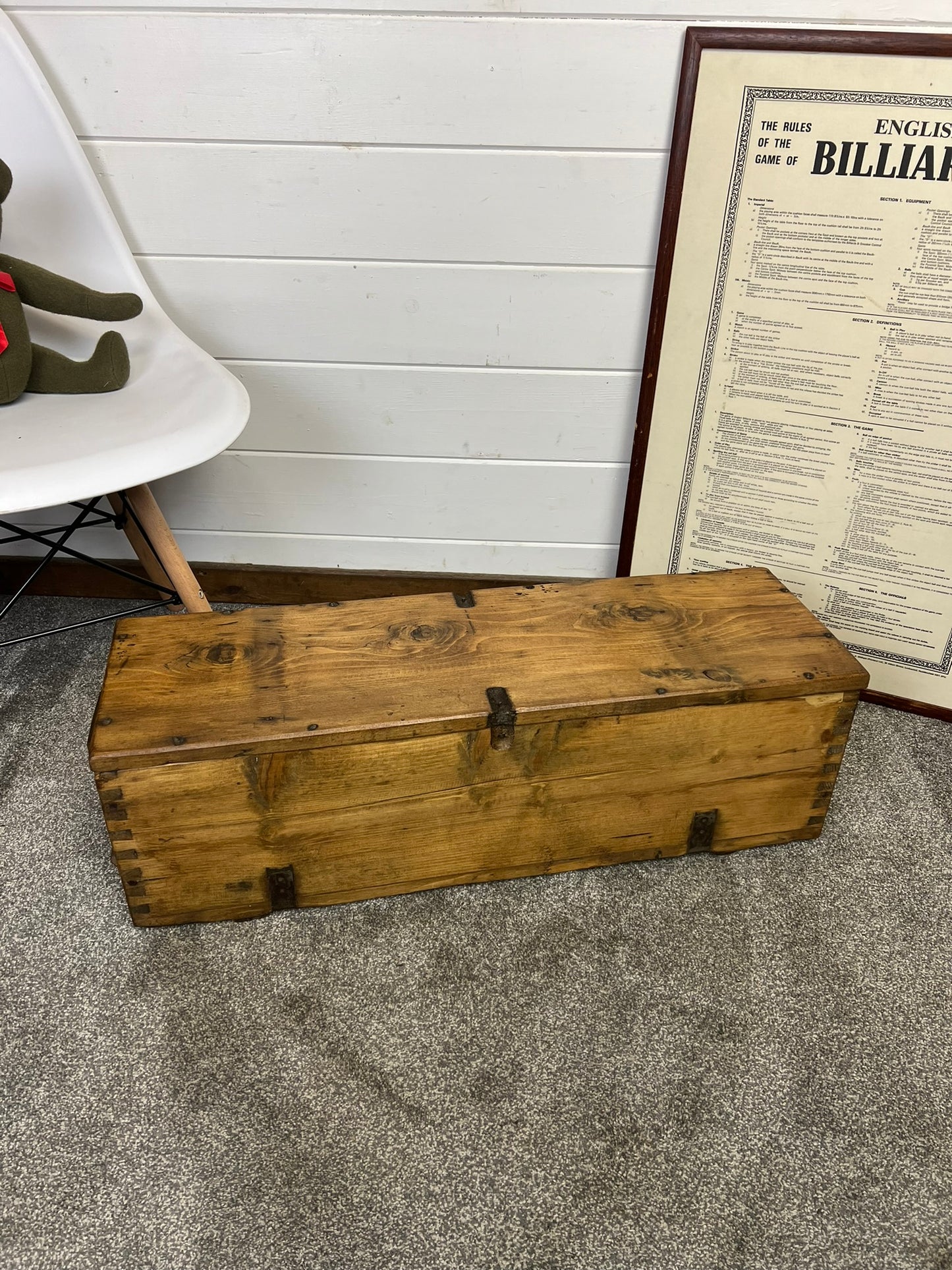 Rustic Wooden Storage Chest Reclaimed Vintage Ammo Box Blanket Toy Box Country Boho Decor