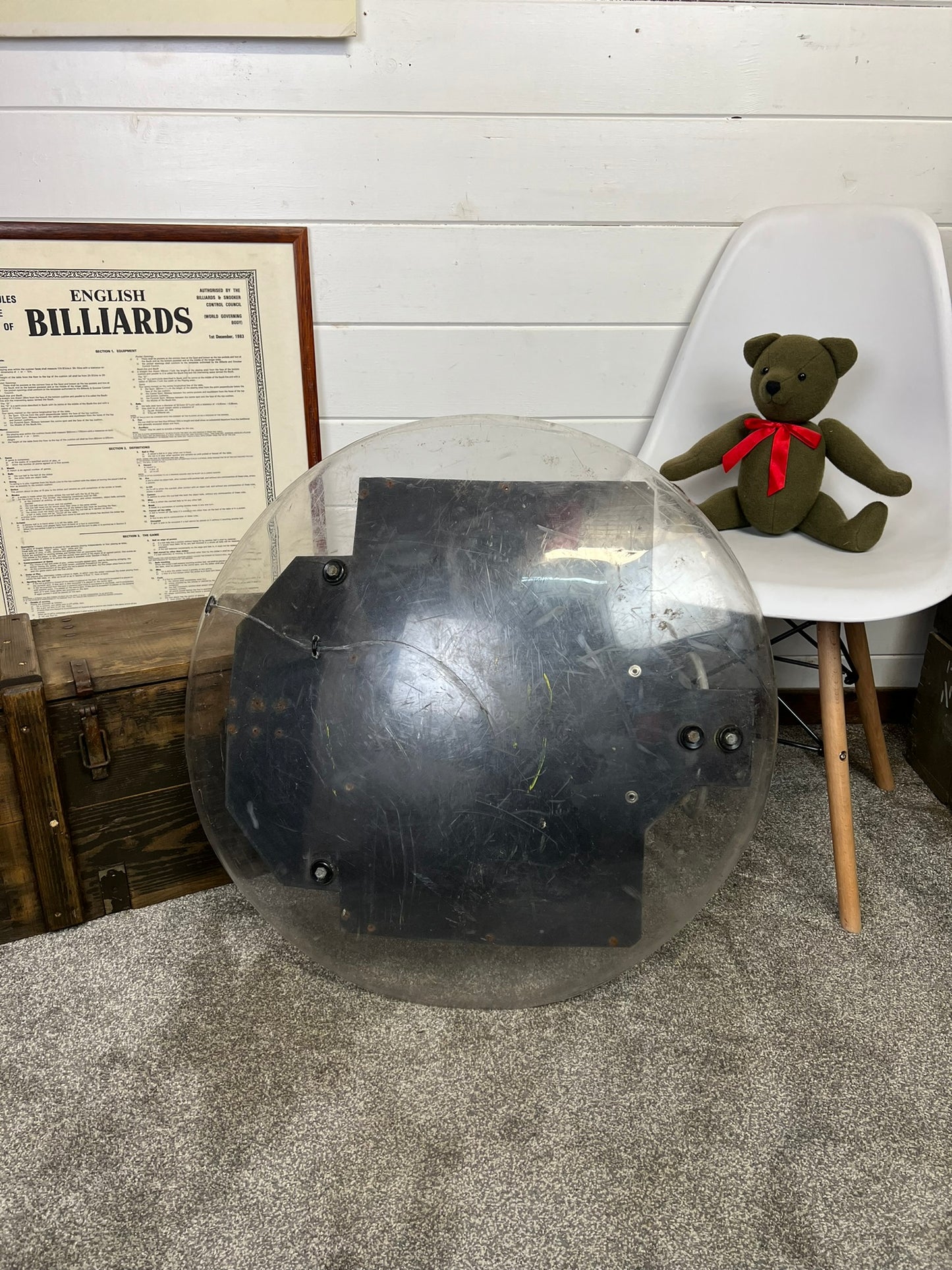 Vintage Police Circle Riot Shield Wall Art Display LARP Role Play Games Film Prop Collectible