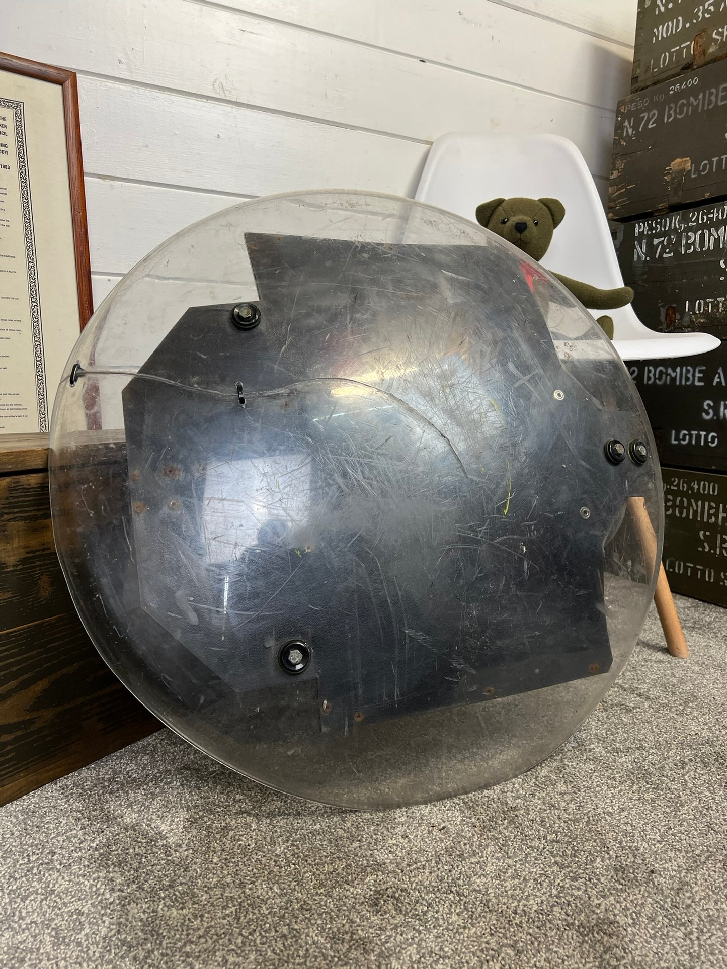 Vintage Police Circle Riot Shield Wall Art Display LARP Role Play Games Film Prop Collectible