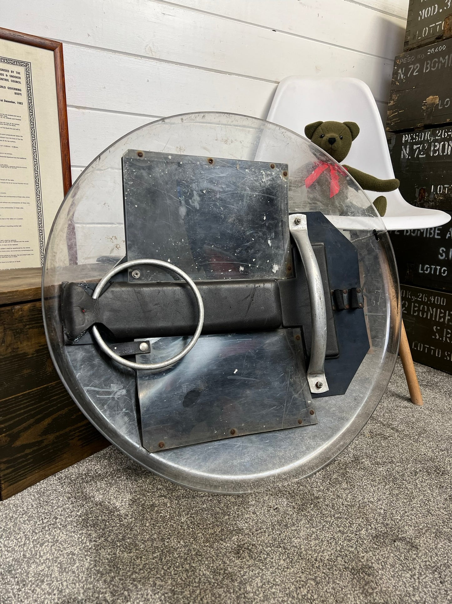 Vintage Police Circle Riot Shield Wall Art Display LARP Role Play Games Film Prop Collectible
