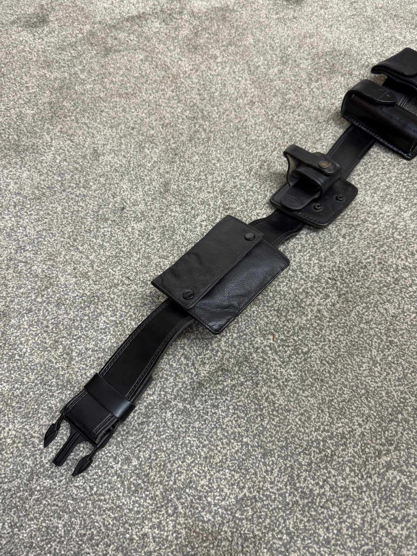 Ex Police Leather Belt & Pouches Fast Strap 39" Waist Security Tool Belt