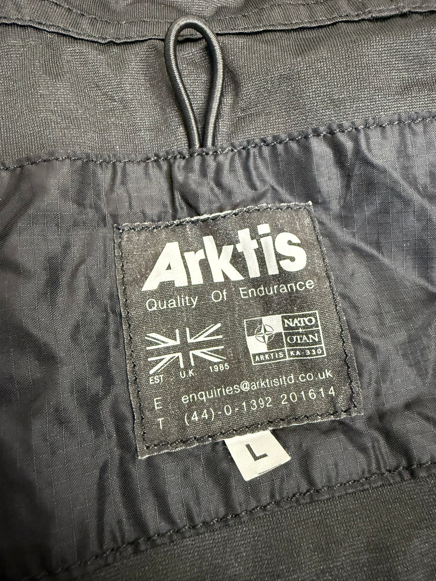 Arktis A310 V1 Black Rainshield Jacket Coat LARGE Ripstop Waterproof Lightweight