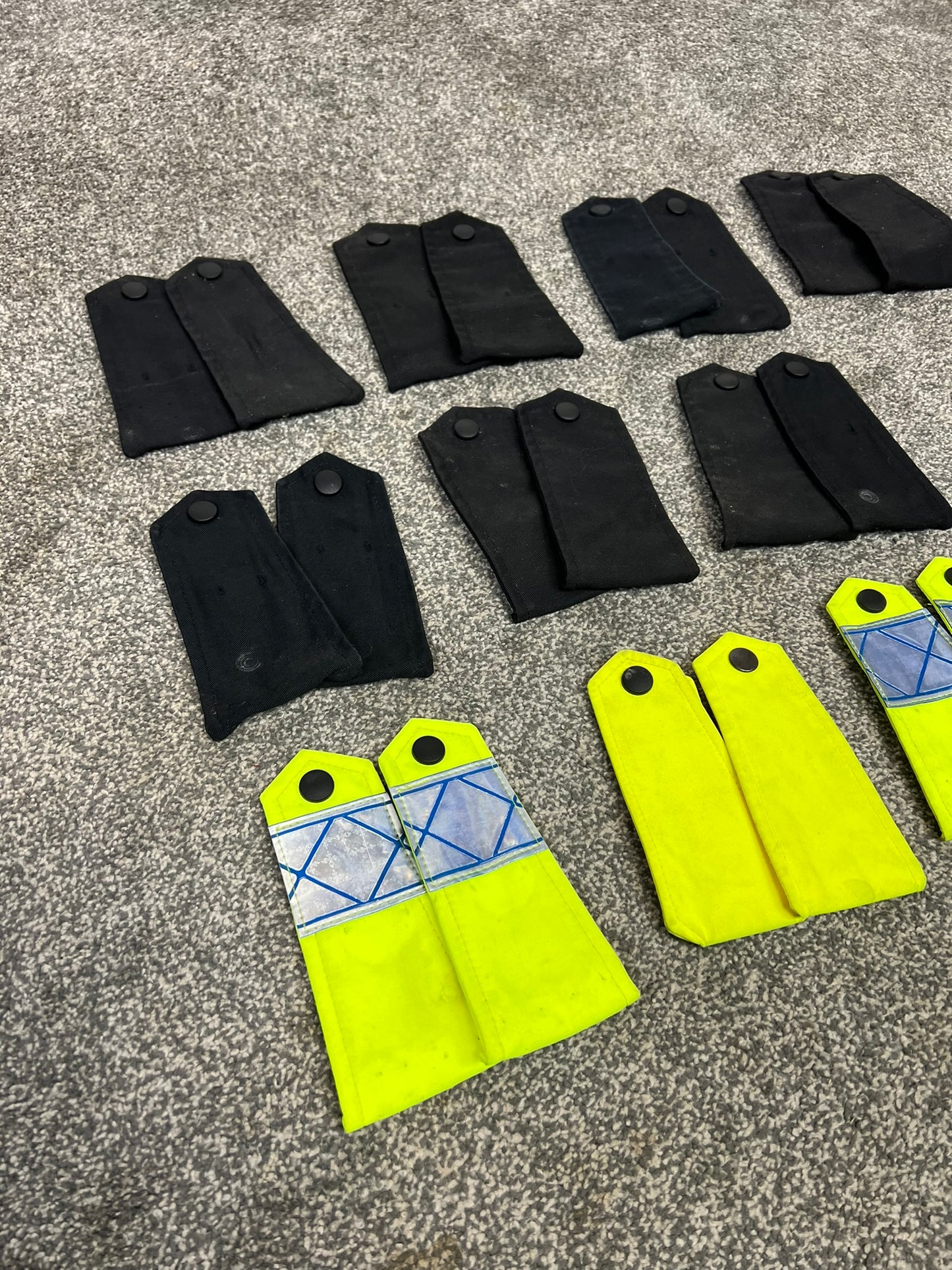 12x Ex Police Black & Hi-Vis Shoulder Epaulette In Pairs Bundle Job Lot Collector Film