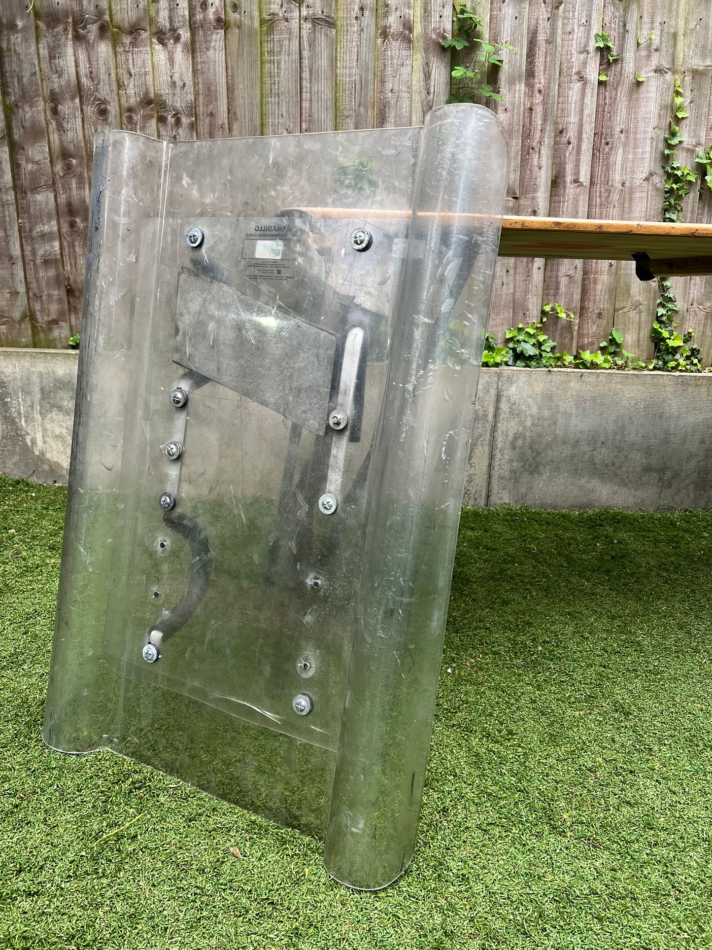 Ex Police Riot Shield Quirky Wall Art Graffiti Board Paintball Airsoft Police Film Prop