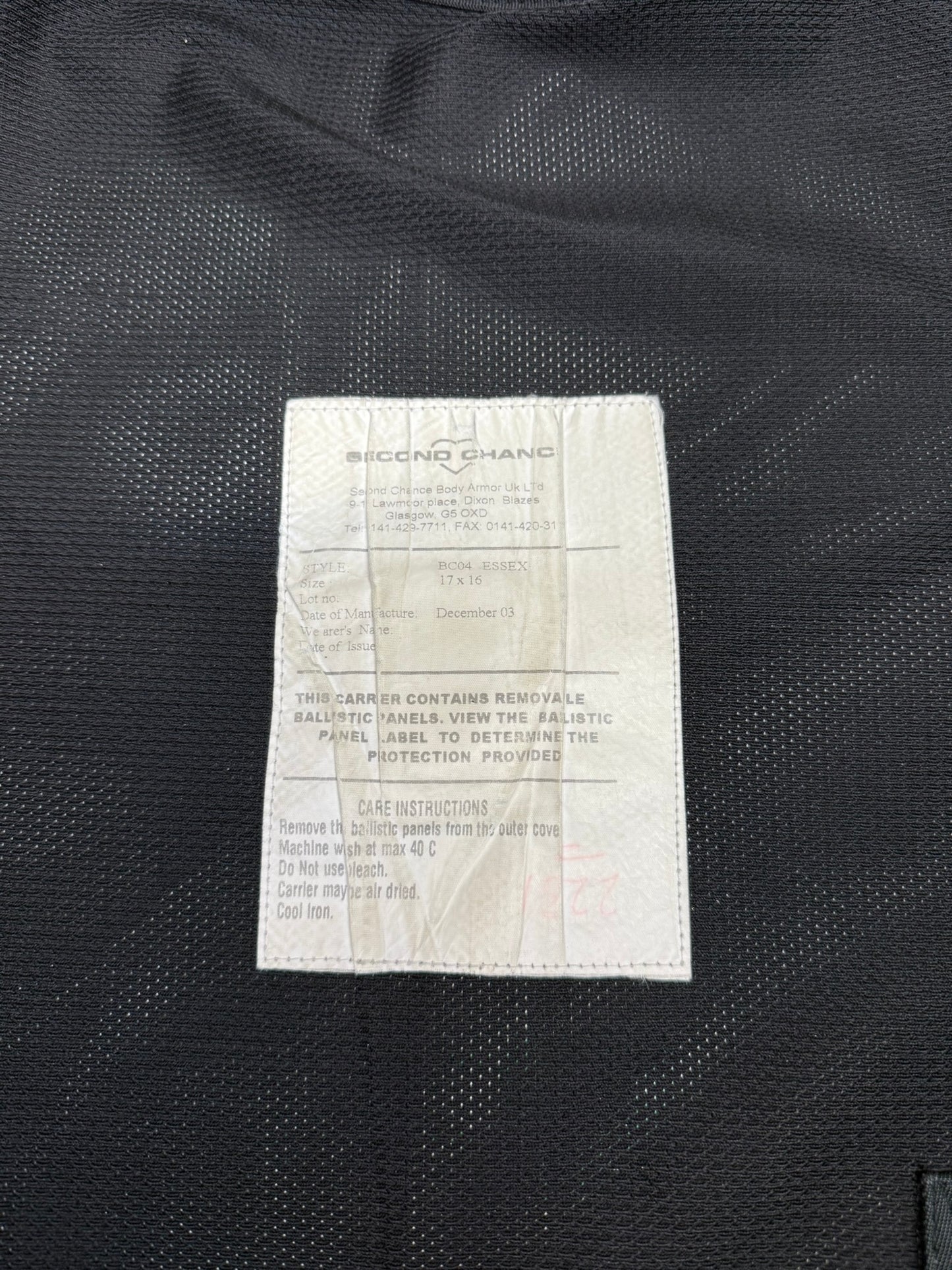 Ex Police Body Armour Stab Vest Bullet Proof Ballistic Large Security Film